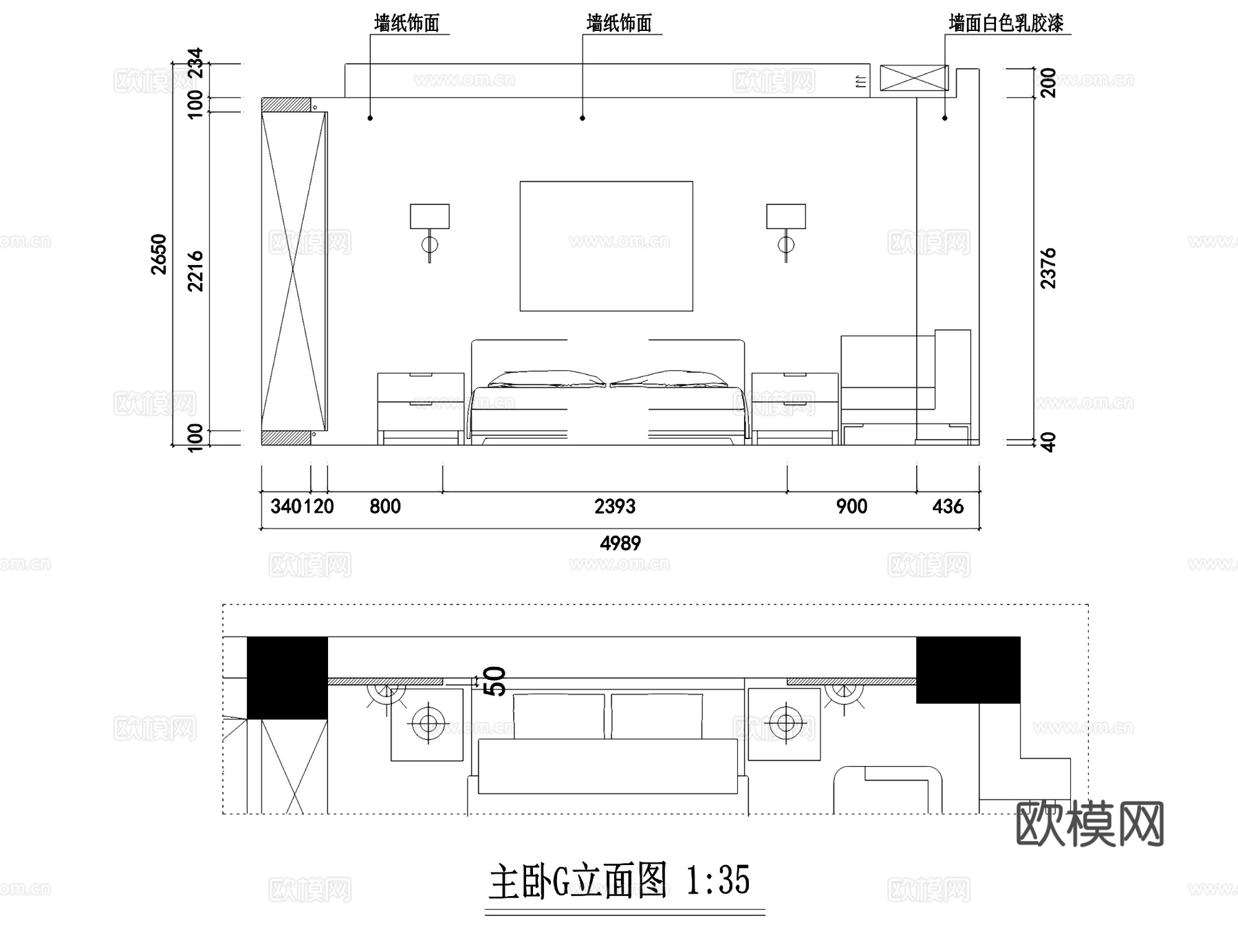 上田小区小跃层室内家装CAD施工图cad施工图
