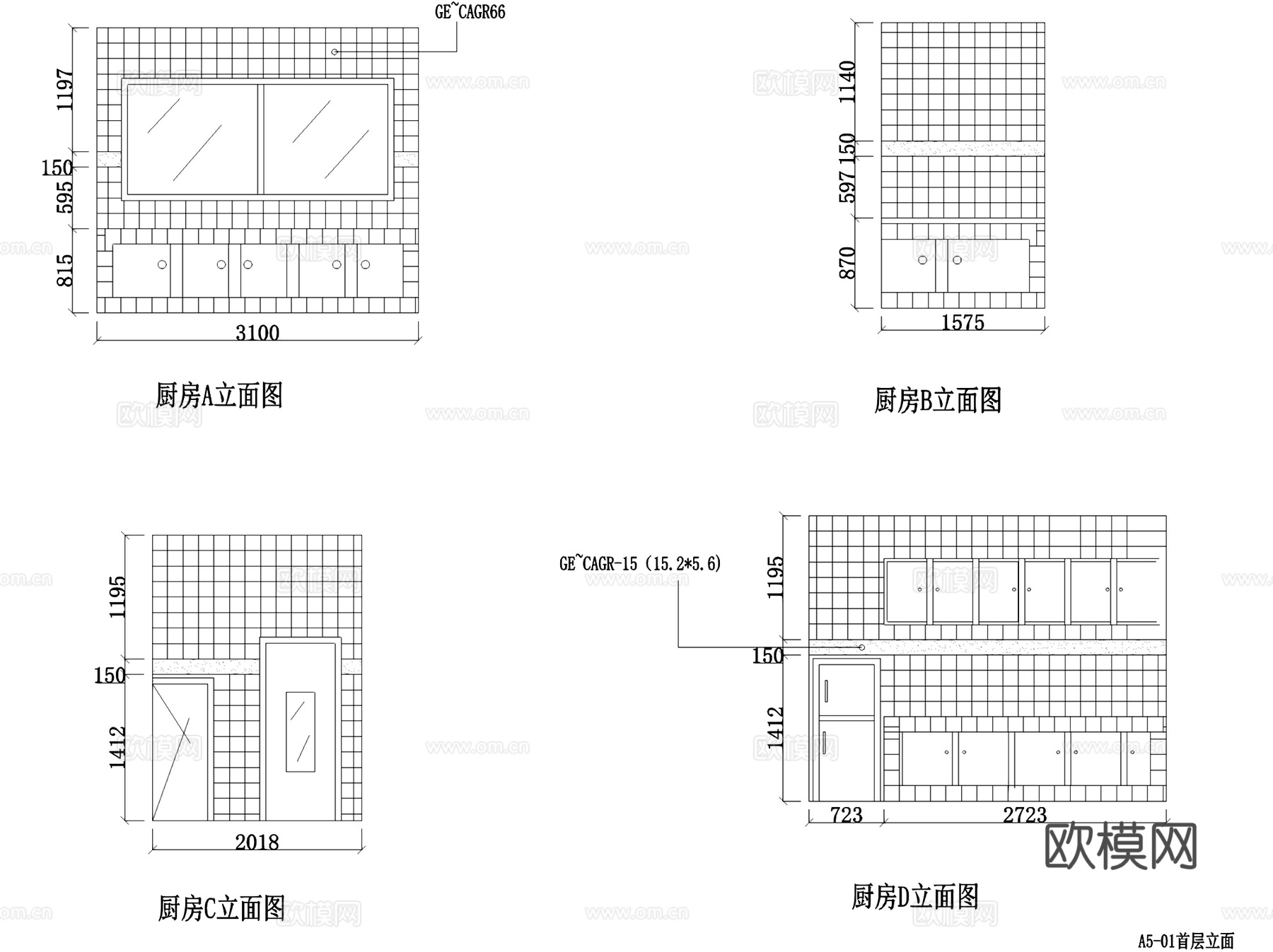 紫罗兰三层欧式别墅室内家装CAD施工图cad施工图