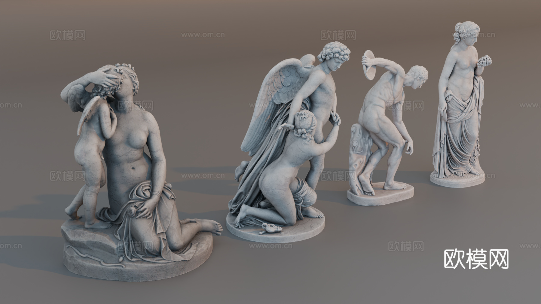 雕像 石像 欧式复古雕像 神话雕像 人物雕像su模型