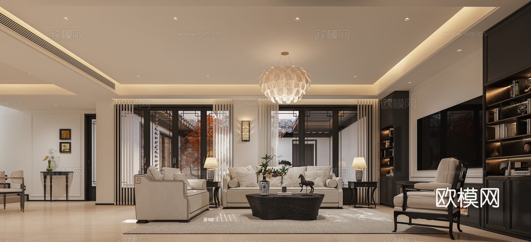 美式客厅3d模型