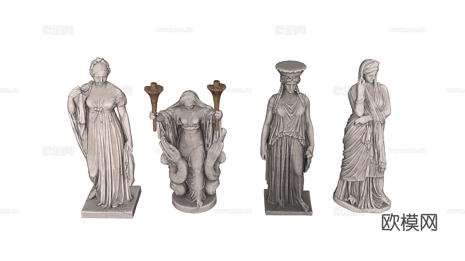 雕像 石像 欧式复古雕像 神话雕像 人物雕像su模型