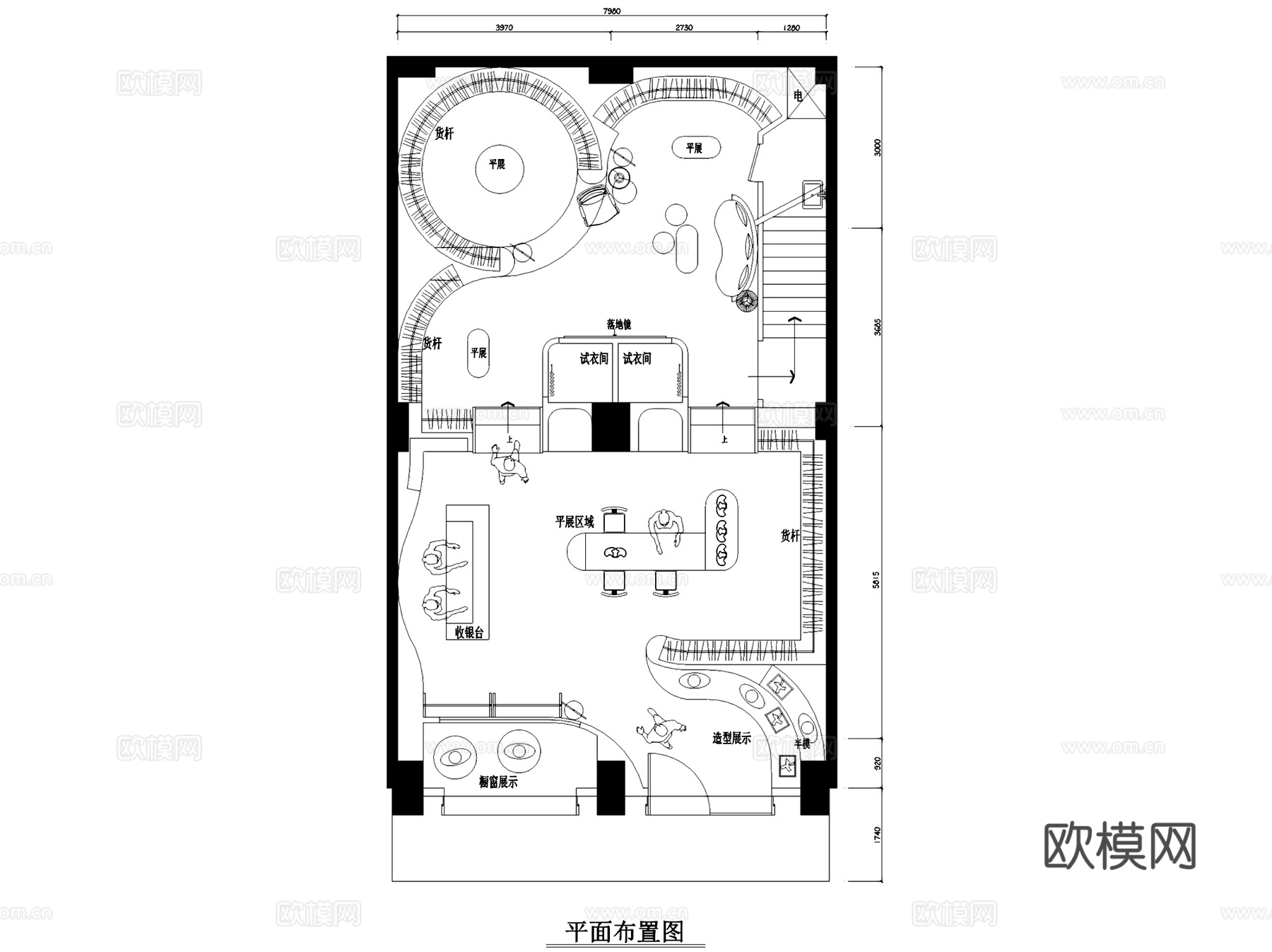 SAKURA HOUSE樱舍服装店室内工装CAD施工图cad施工图