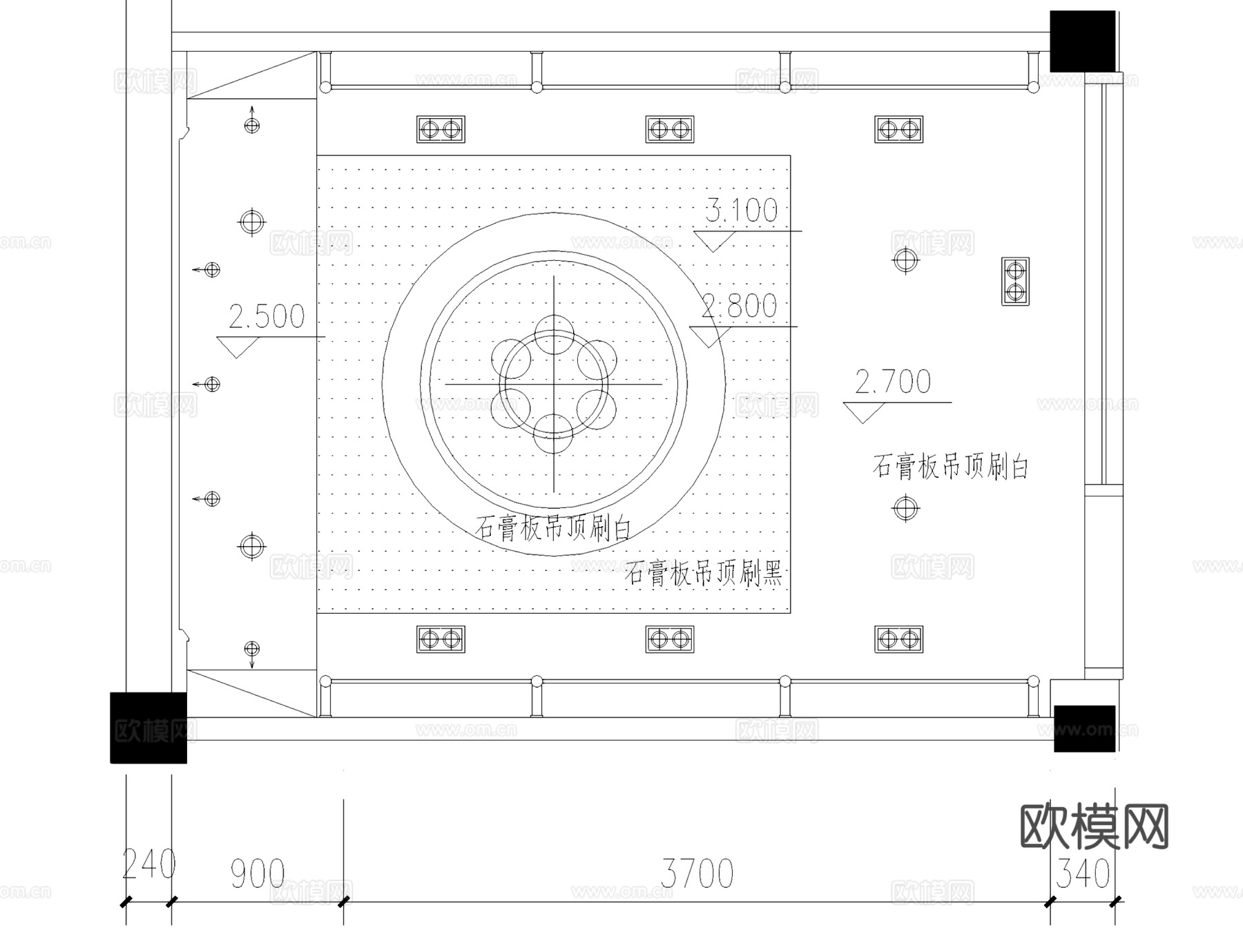 布衣坊BEAUVONE布纺织品店室内工装CAD施工图cad施工图