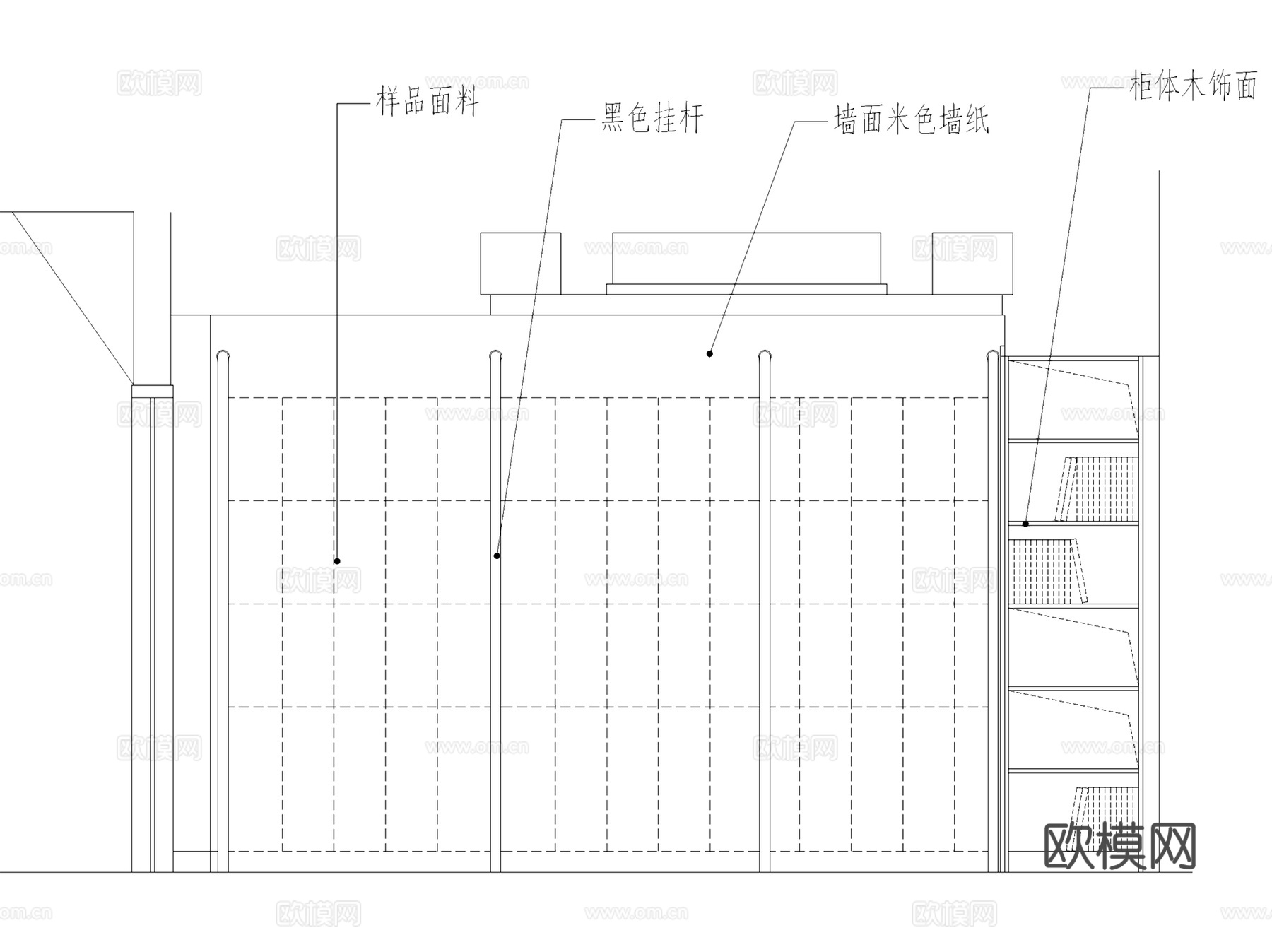 布衣坊BEAUVONE布纺织品店室内工装CAD施工图cad施工图