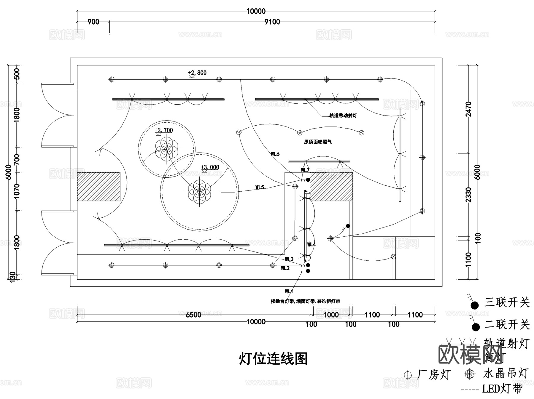 60㎡魅惑衣族服装店室内工装CAD施工图cad施工图