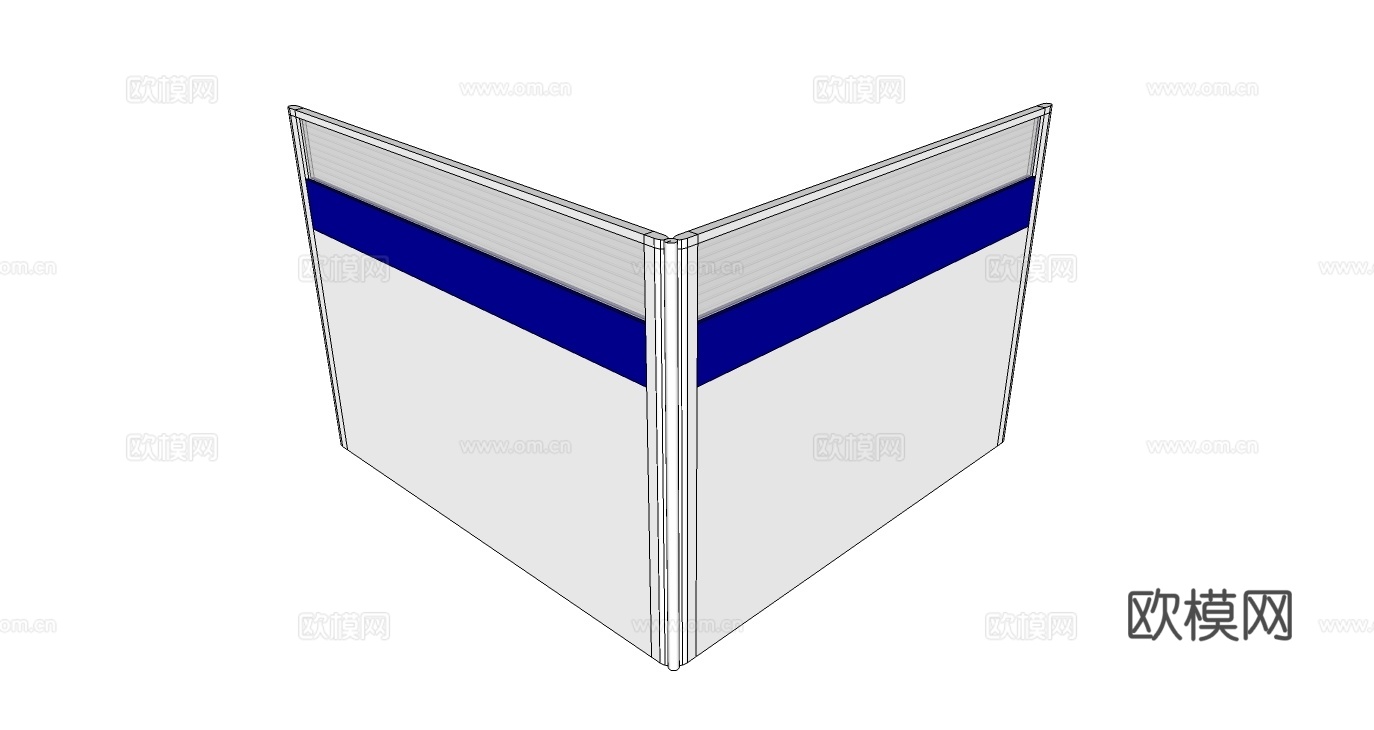 办公工位 办公班台 办公家具 工位 办公室 屏风工位su模型下载（渲染图3）