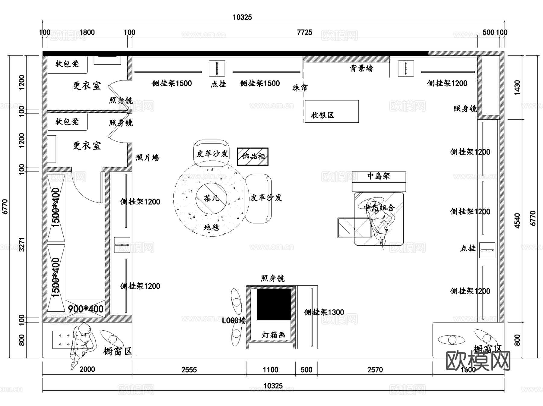 STEVE&amp;VIVIAN意大利女装品牌服装店室内工装CADcad施工图