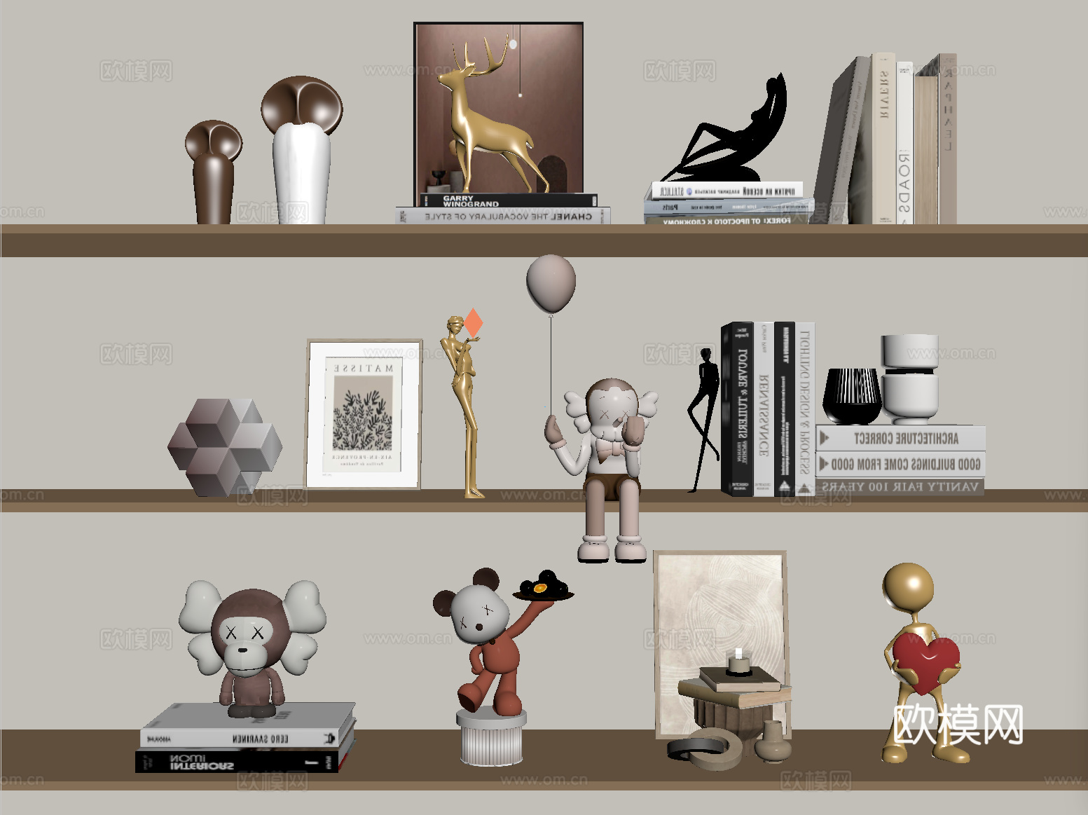 现代装饰摆件 书籍摆件su模型
