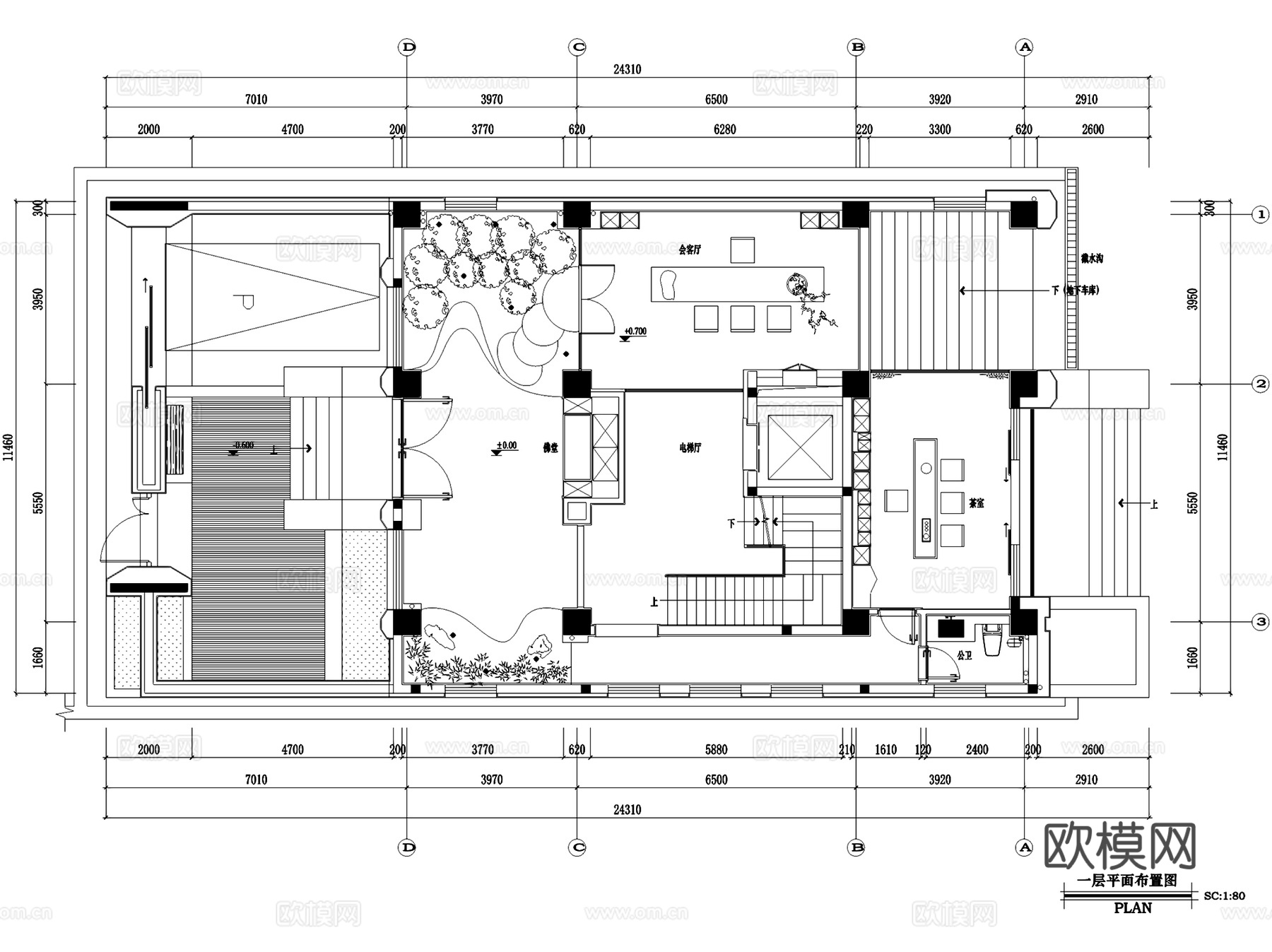 石井李府私宅九层别墅室内家装CAD施工图整套cad施工图