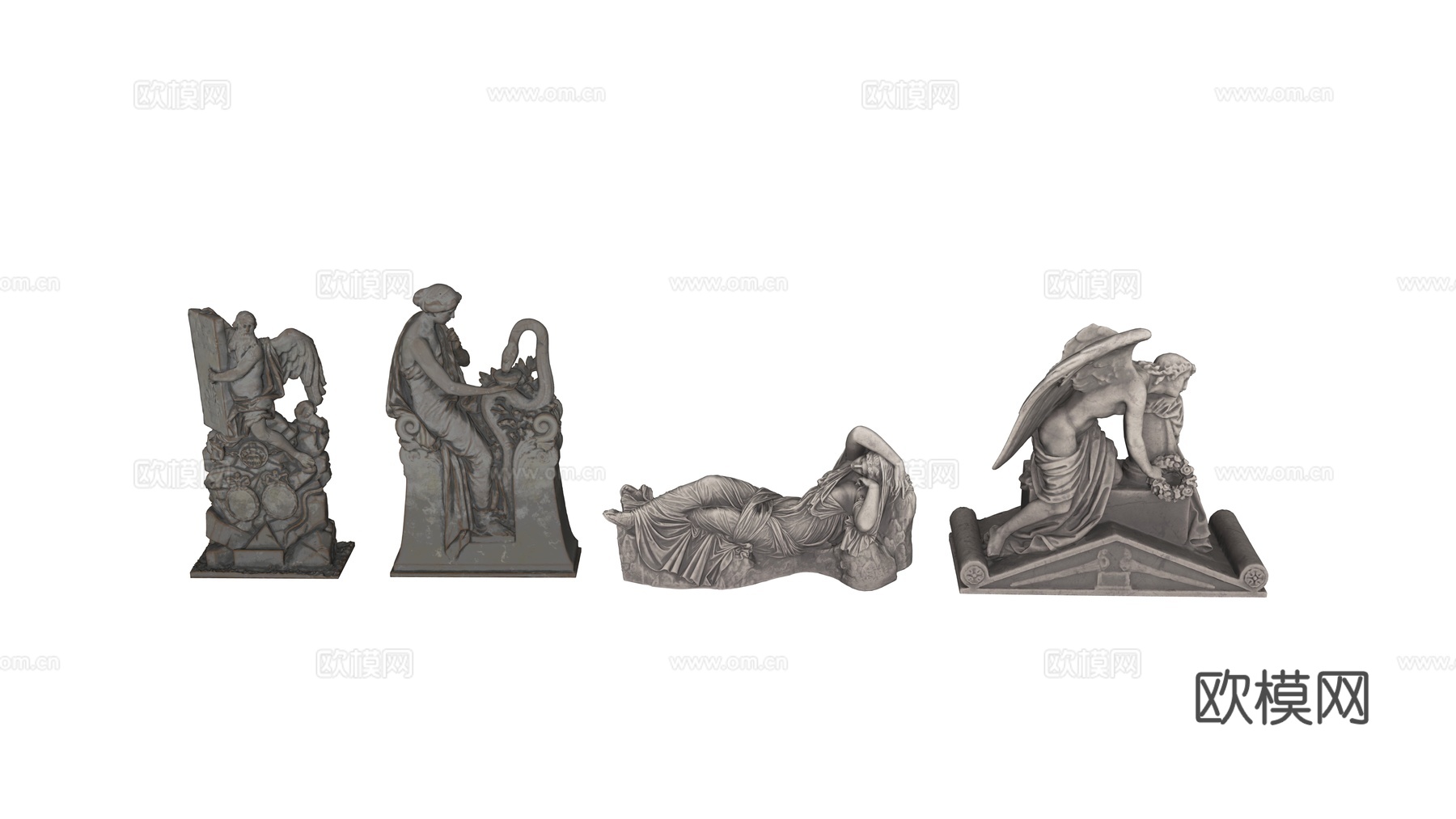 雕像 石像 欧式复古雕像 神话雕像 人物雕像su模型