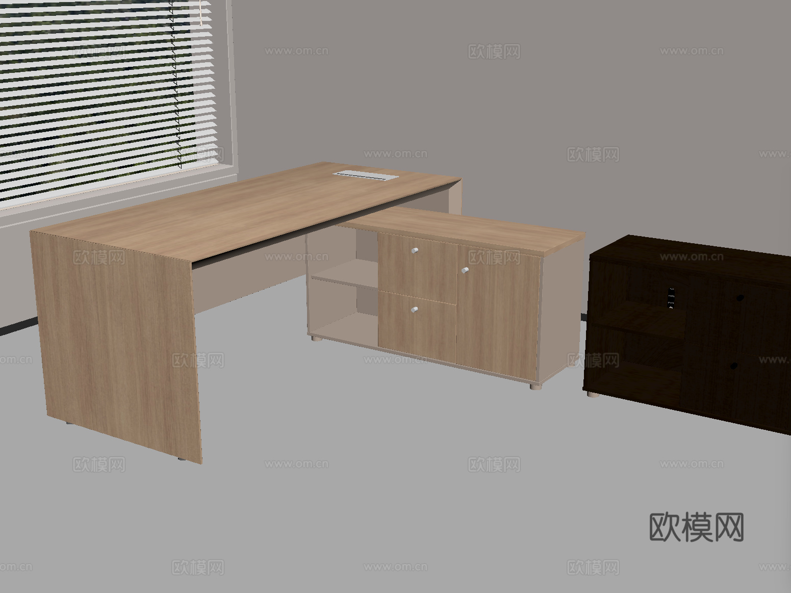 现代电脑桌 转角书桌su模型