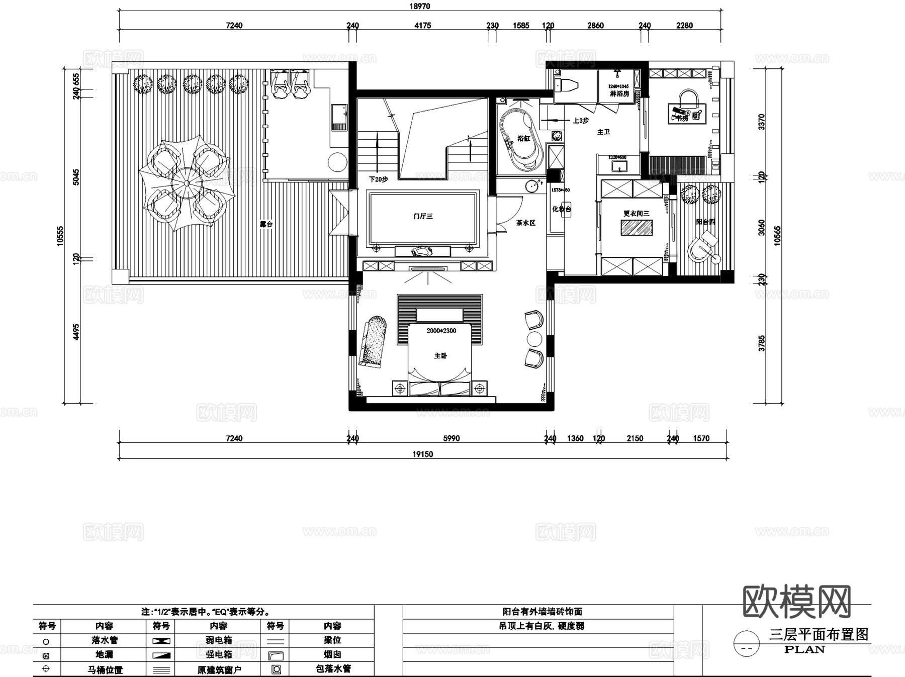 阳光翡丽湾1801三层别墅室内家装CAD施工图cad施工图