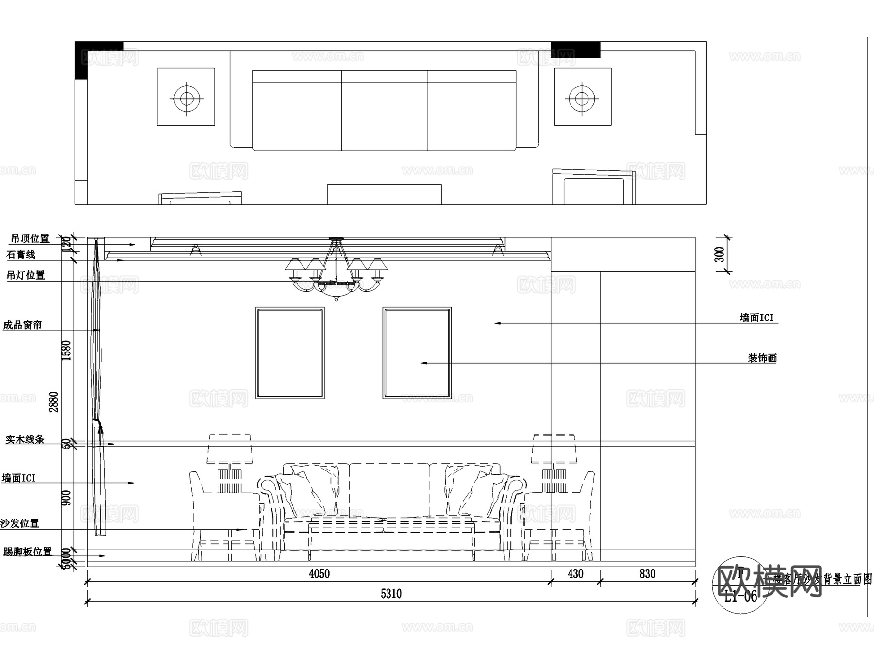 现代园墅美式二层别墅室内家装CAD施工图cad施工图