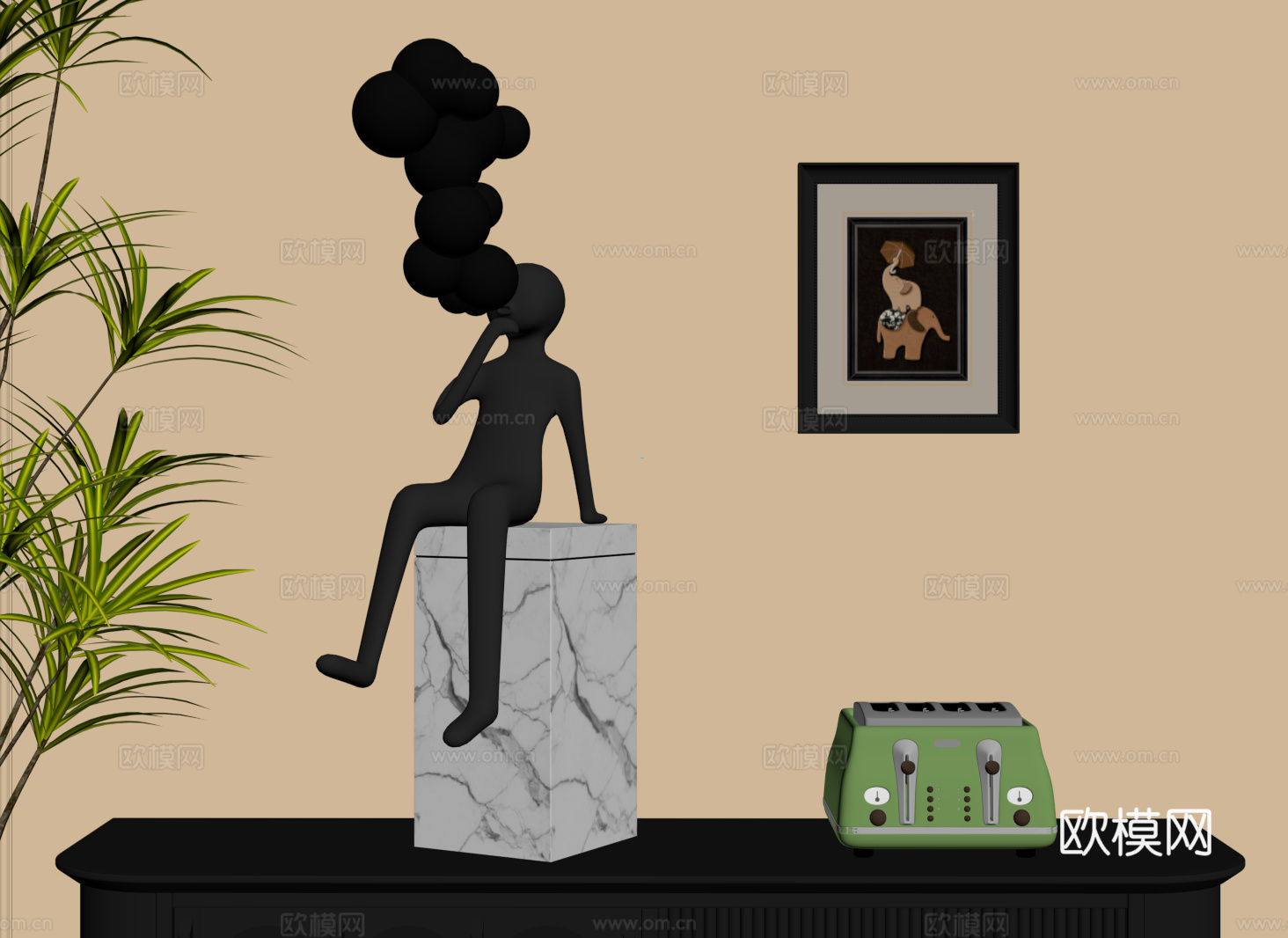 意式人形雕塑 现代创意雕塑su模型