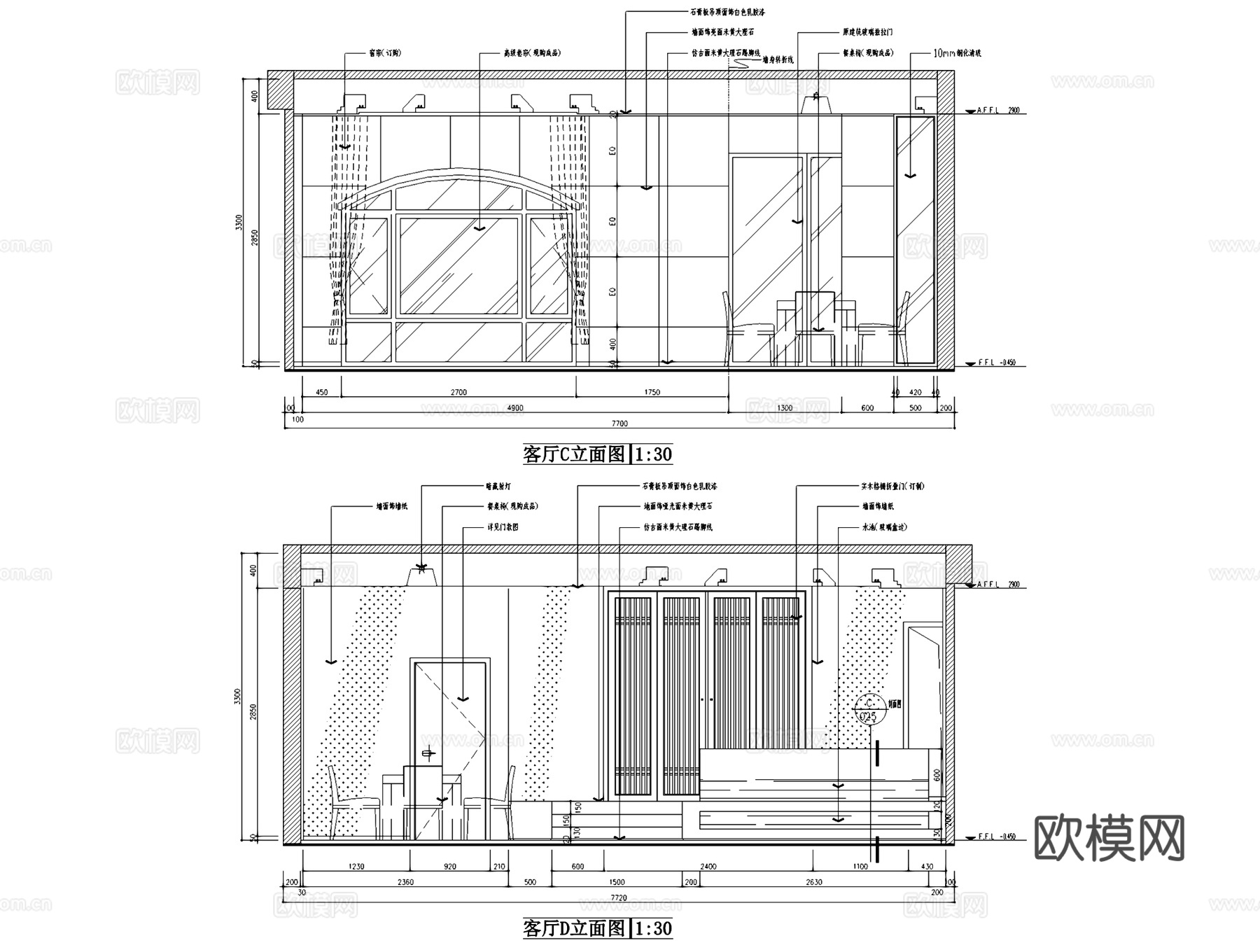山水华庭1#情景洋房带地下室室内家装CAD施工图cad施工图
