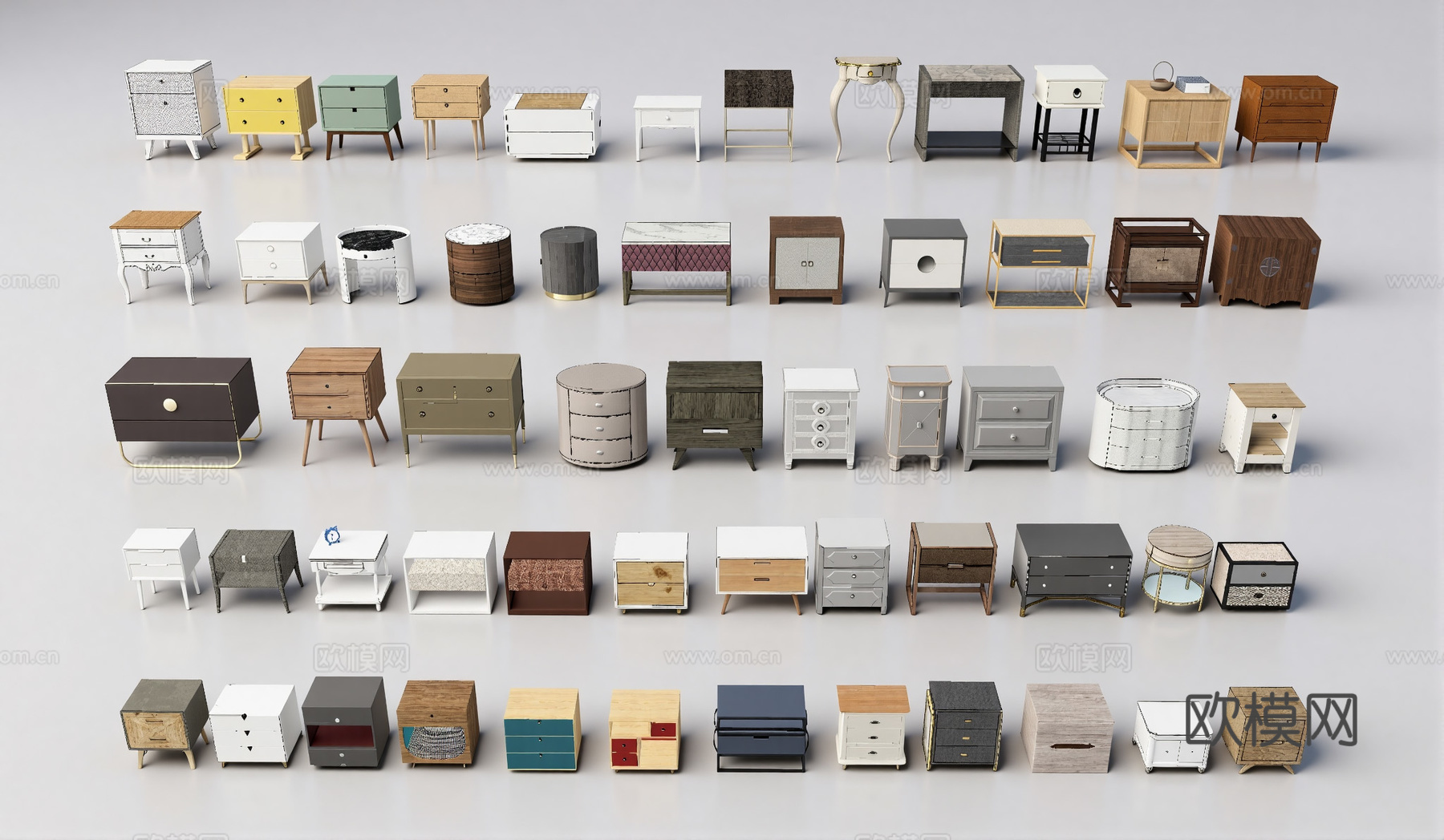 网红床头柜集合su模型