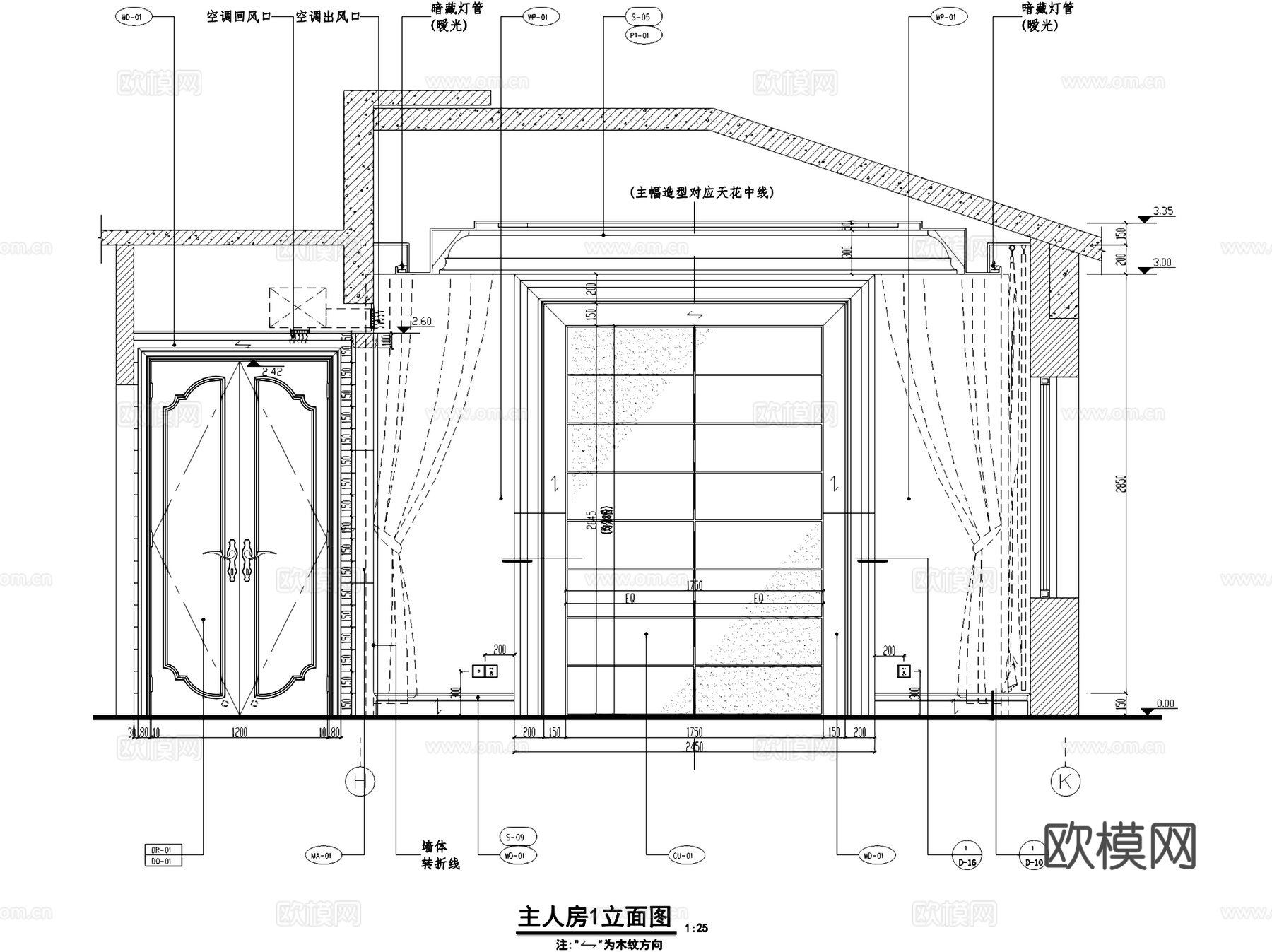 意大利风三层别墅室内家装CAD施工图整套cad施工图