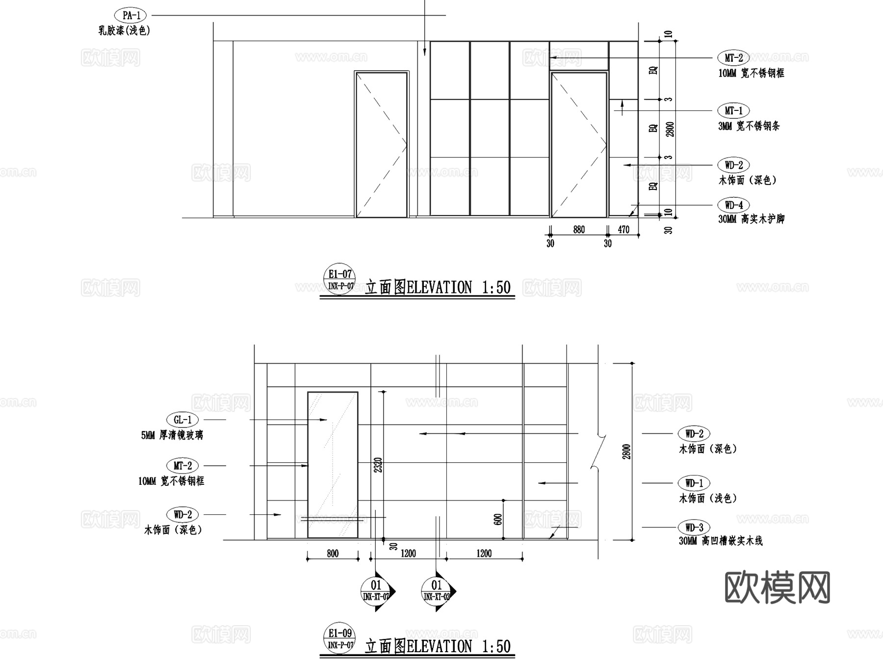 现代二层跃层室内家装CAD施工图cad施工图