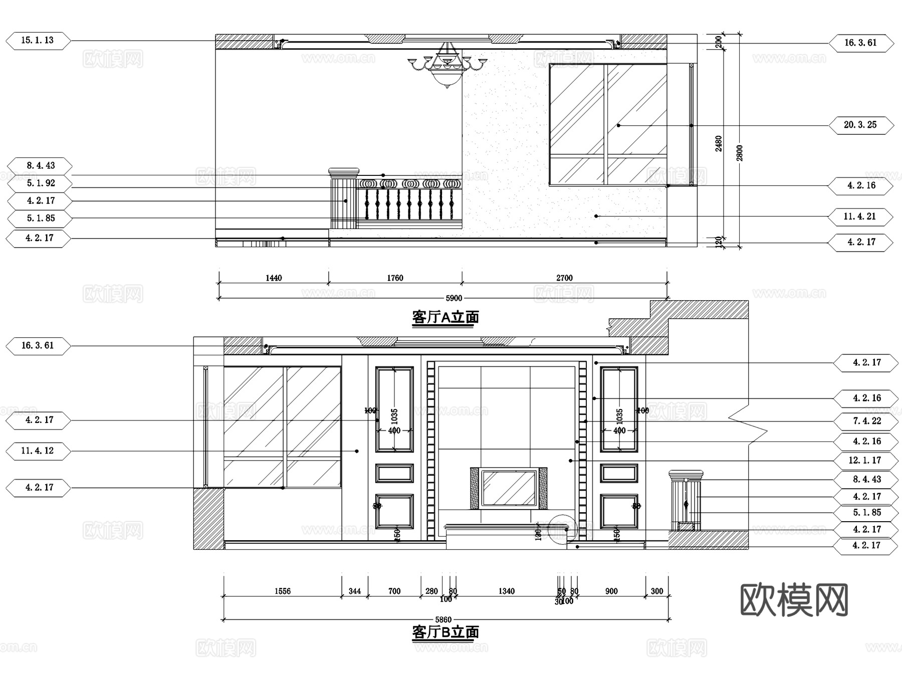 欧式四室两厅三卫室内家装CAD施工图cad施工图