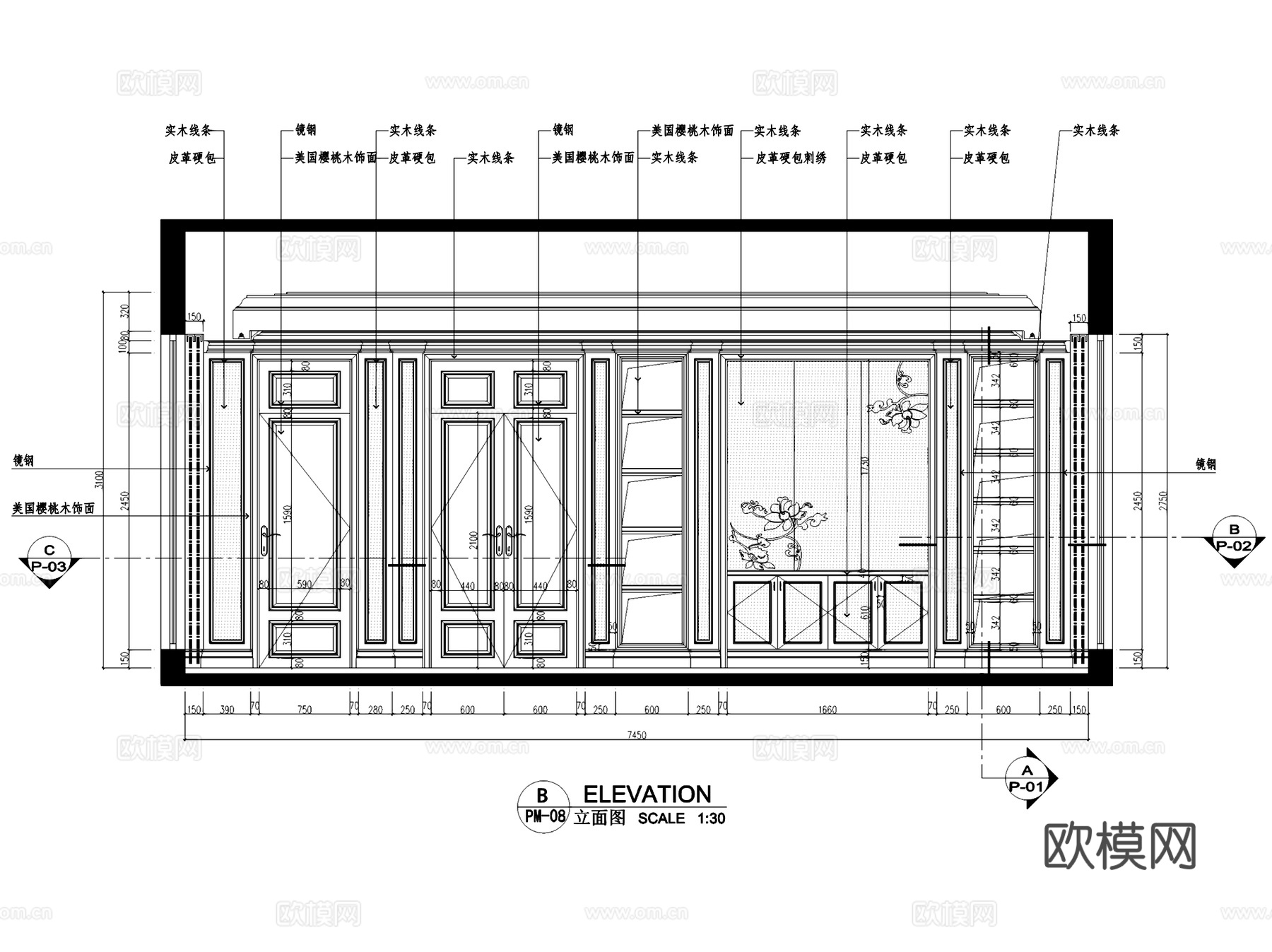 银湖二层别墅室内家装CAD施工图cad施工图