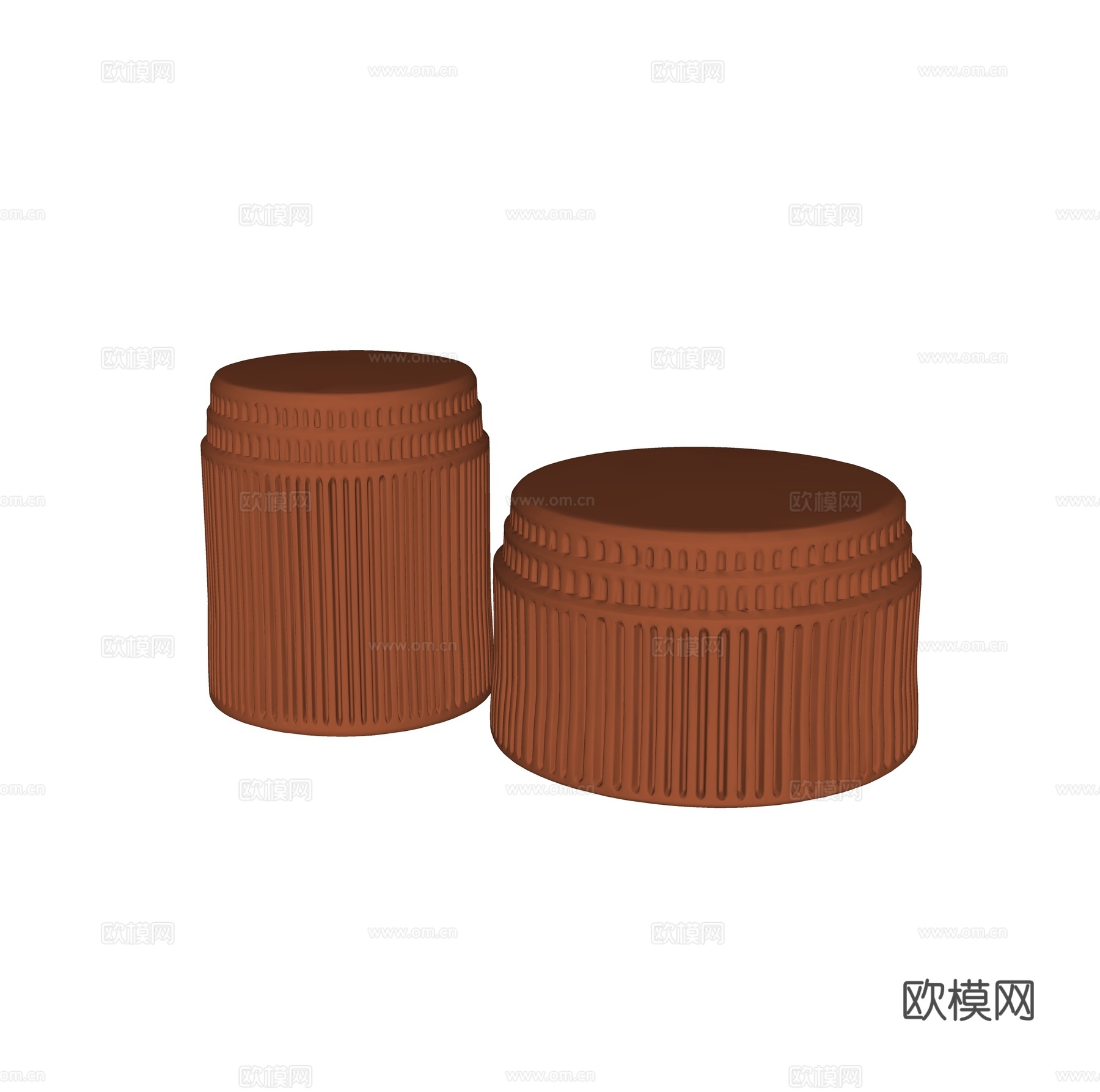 简欧子母茶几组合su模型