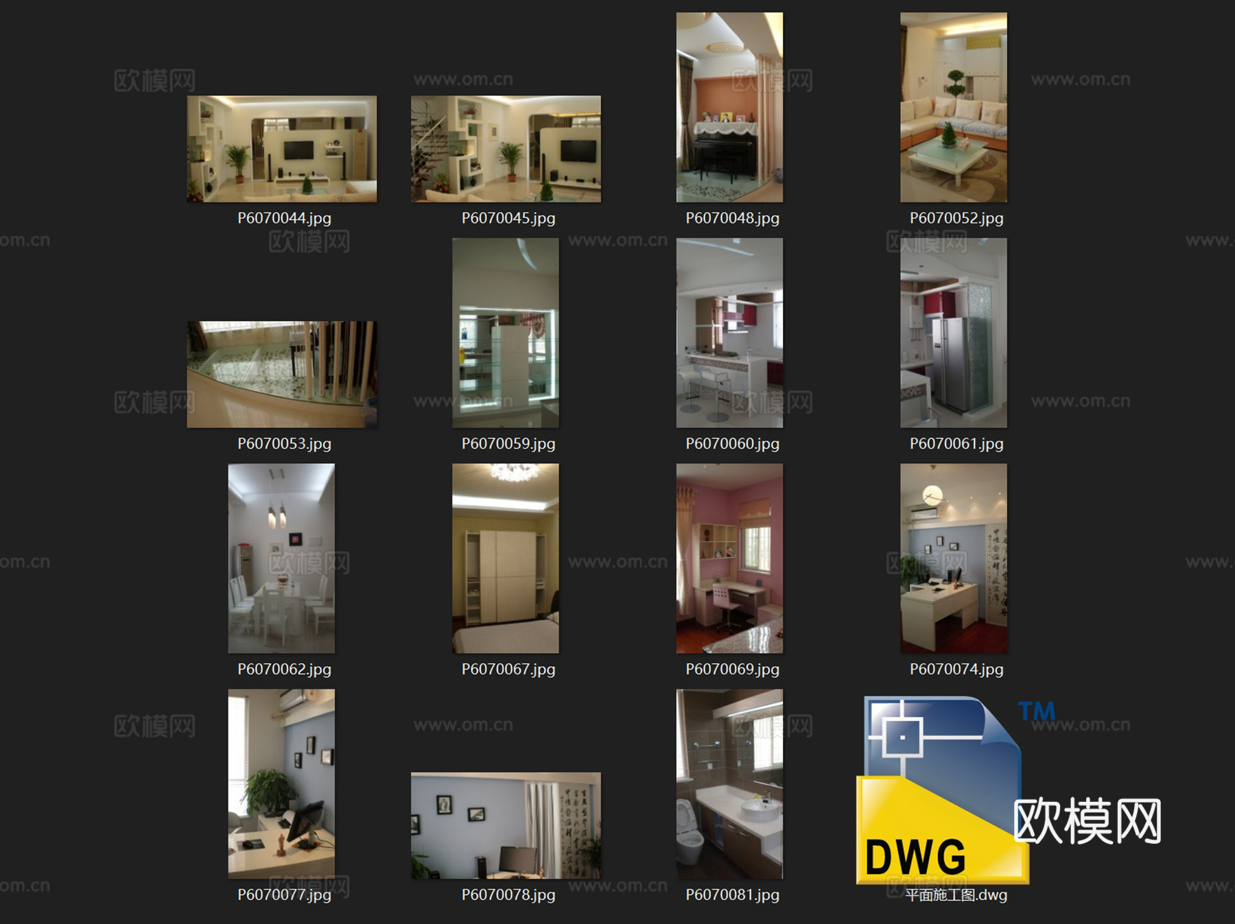 现代二层别墅室内家装CAD施工图cad施工图