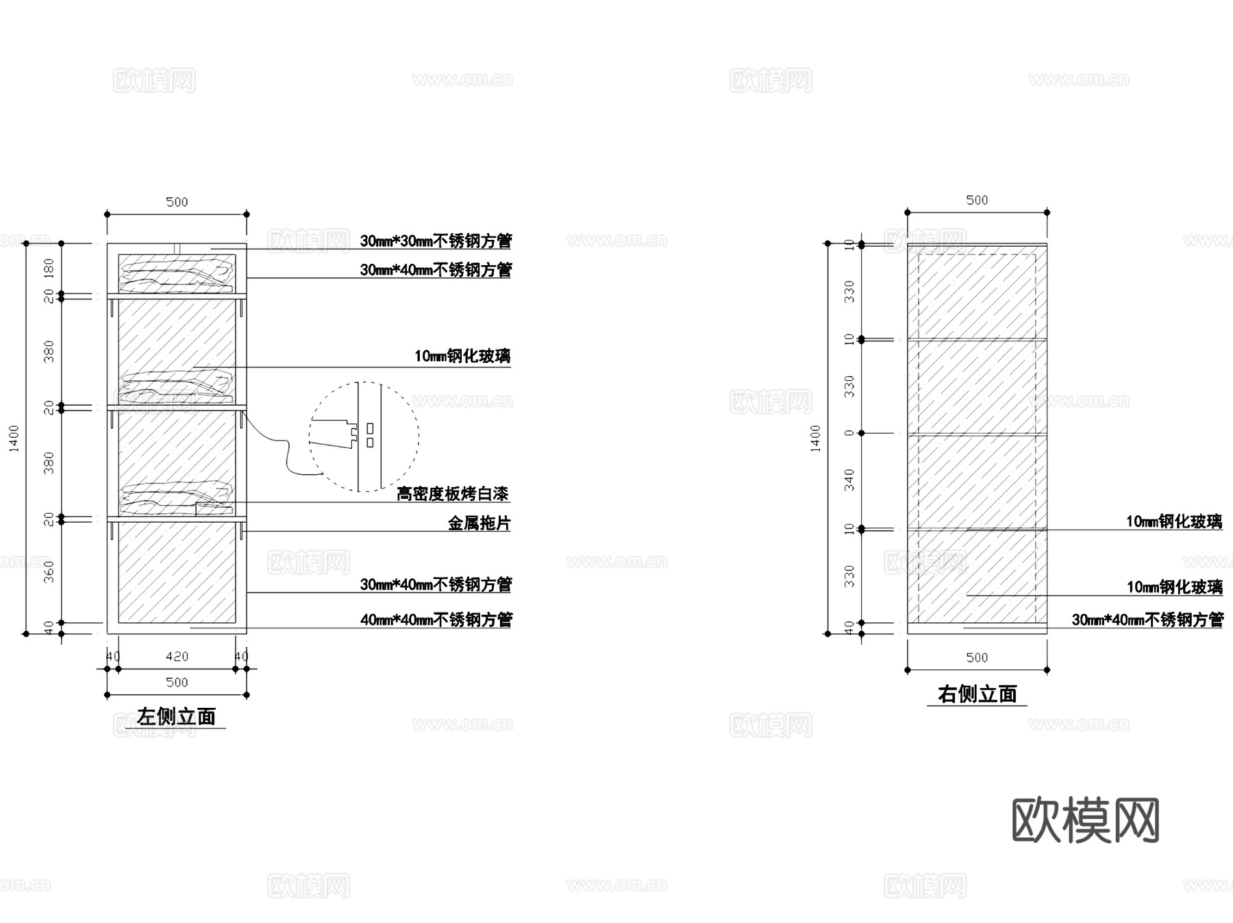 服装货架衣架展示架CAD施工详图+3Dmax模型 3套cad施工图下载（渲染图6）
