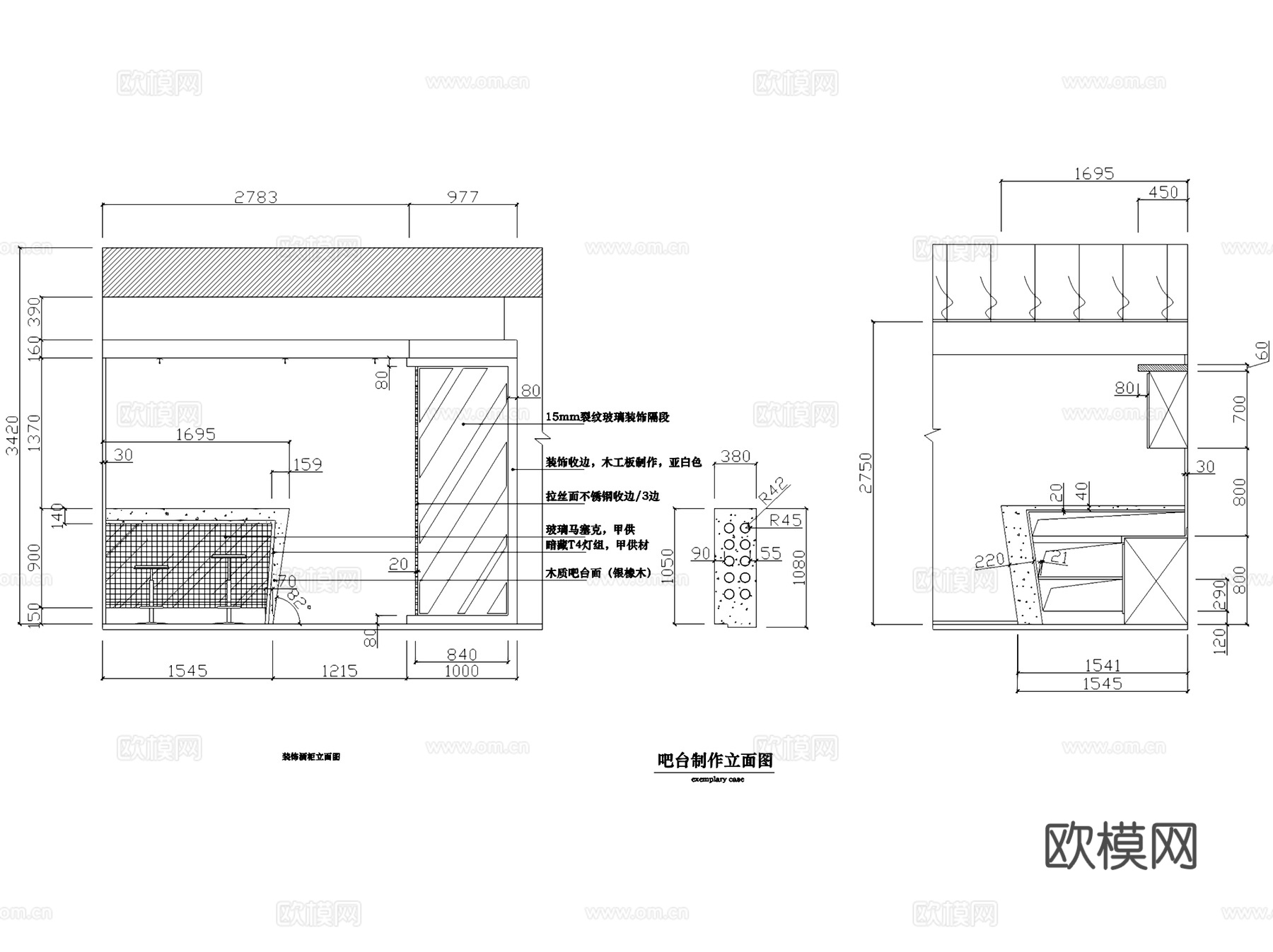 现代二层别墅室内家装CAD施工图cad施工图