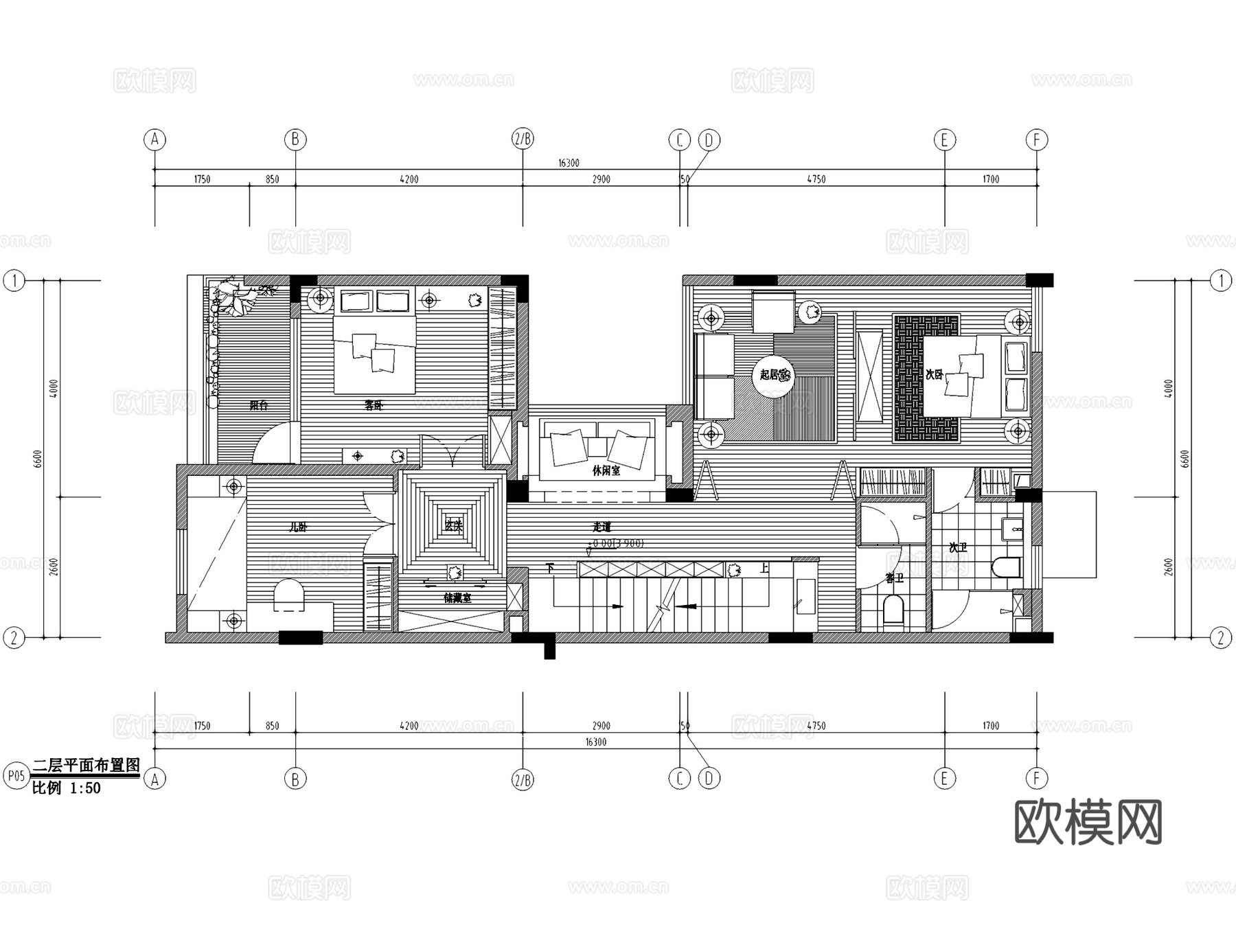 重庆奥林匹克花园三层联排别墅室内家装CAD施工图cad施工图