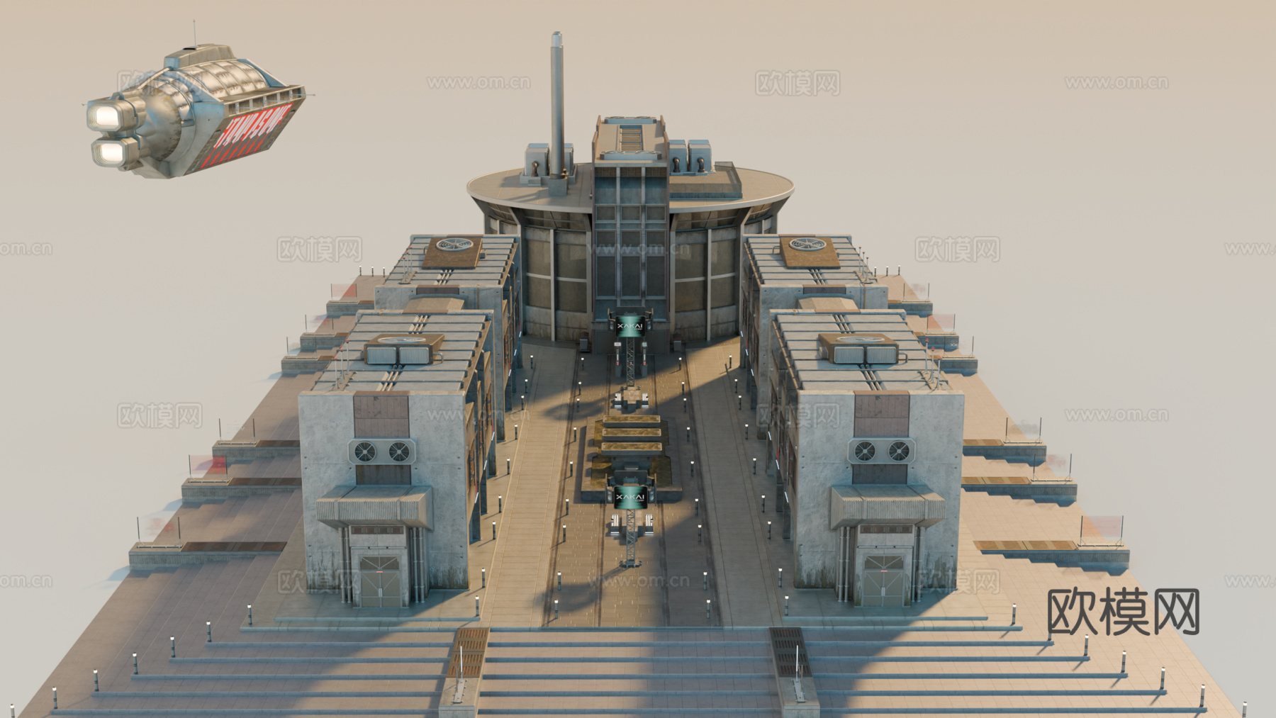 工业建筑 赛博朋克建筑 科幻建筑 城市建筑 工业城市建筑su模型