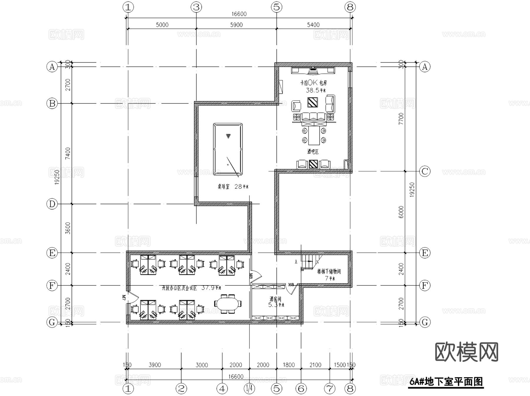 欧式三层6A#别墅室内家装CAD施工图cad施工图