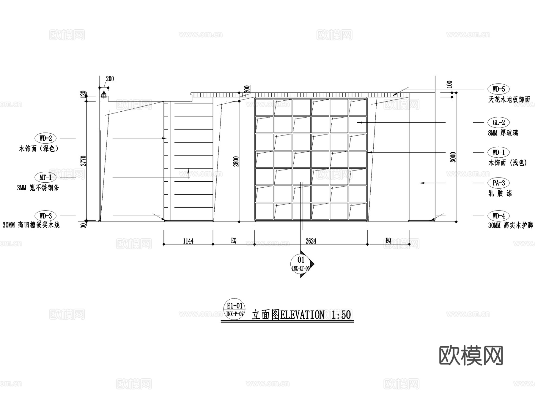 现代二层跃层室内家装CAD施工图cad施工图