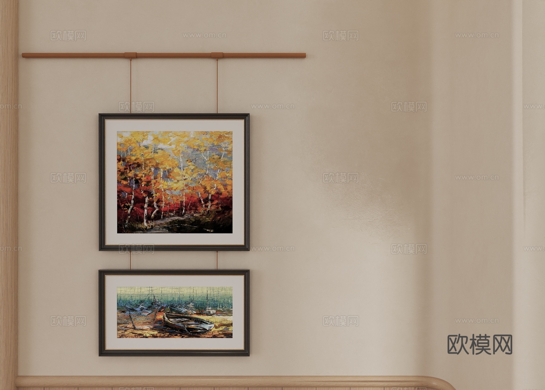 现代艺术装饰挂画su模型