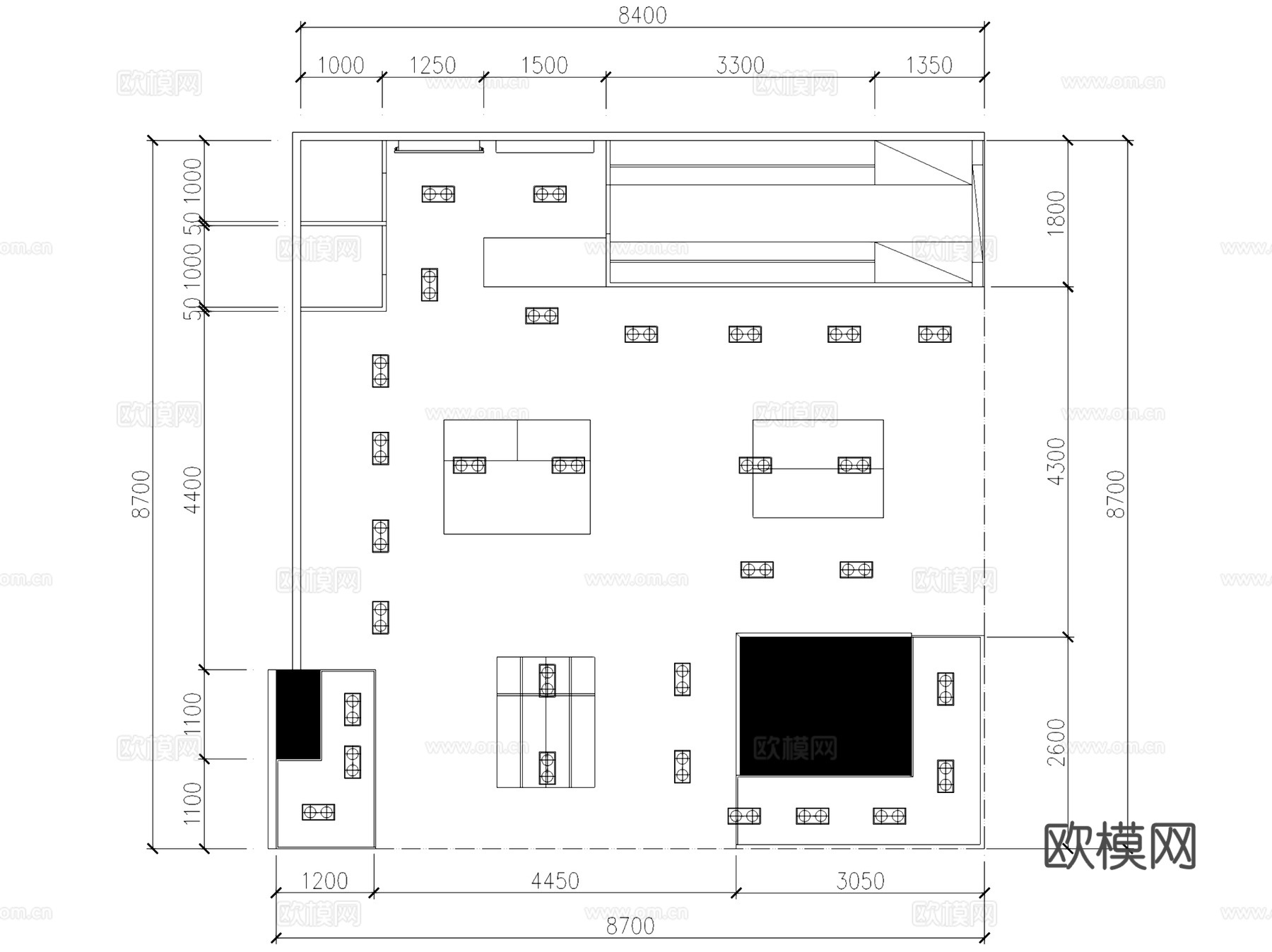 Mondial Atelier蒙迪爱尔服装店室内工装CAD施cad施工图