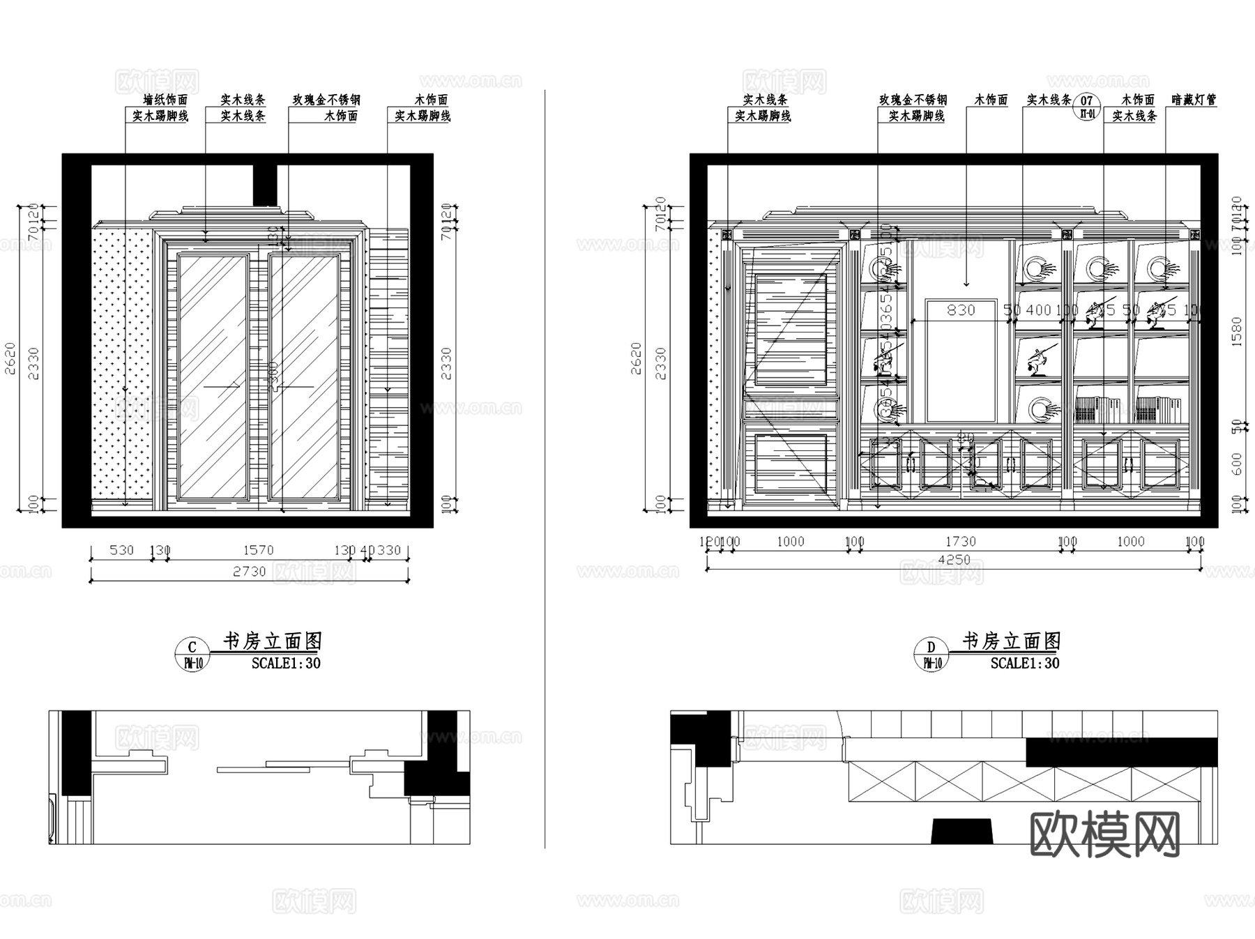 香蜜湖一号私宅雅居大平层室内家装CAD施工图整套cad施工图