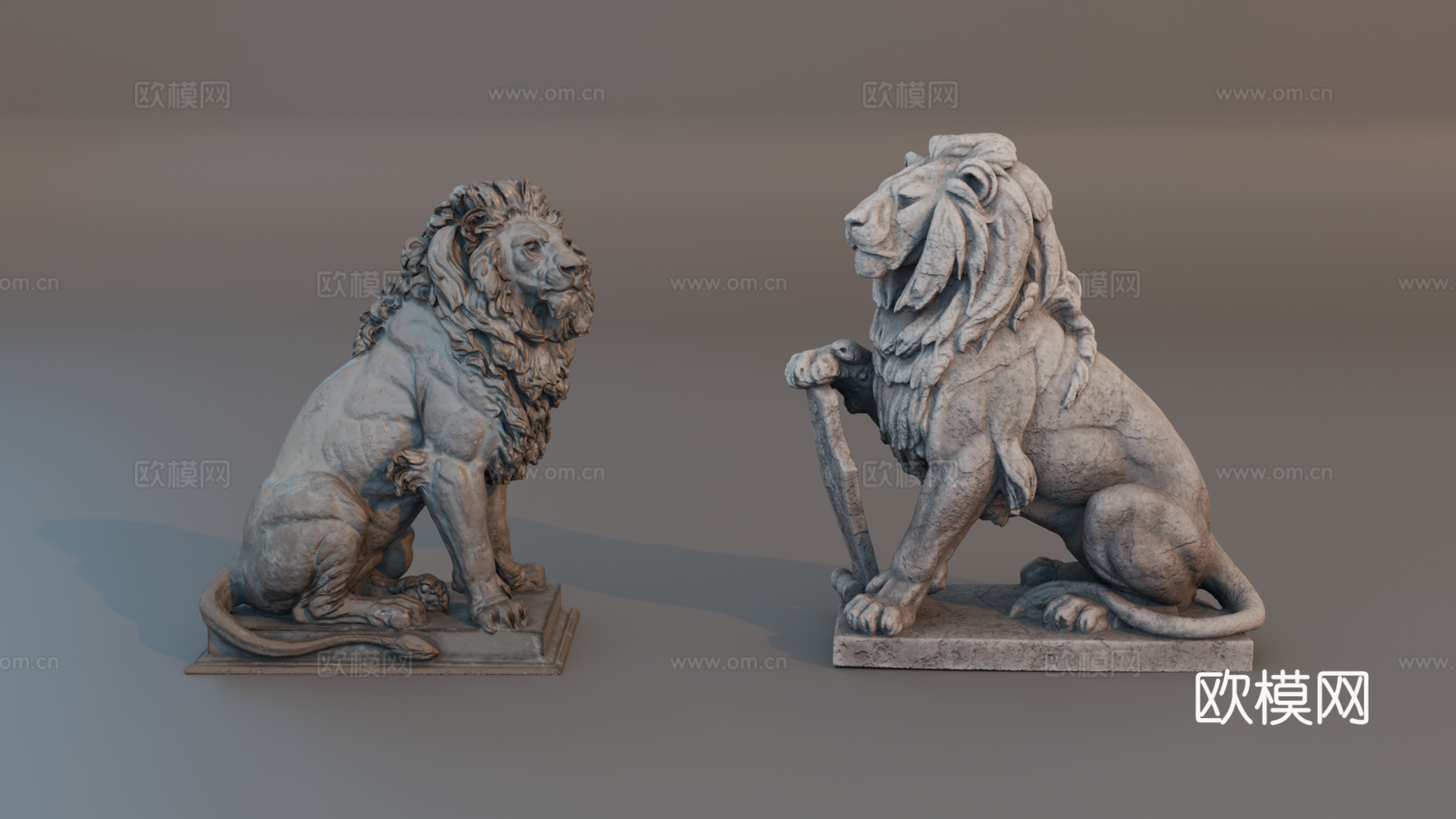 雕像 石像 欧式复古雕像 神话雕像 动物雕像su模型