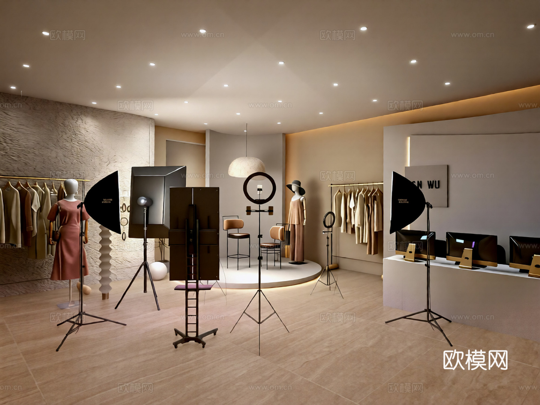 服装店直播间3d模型