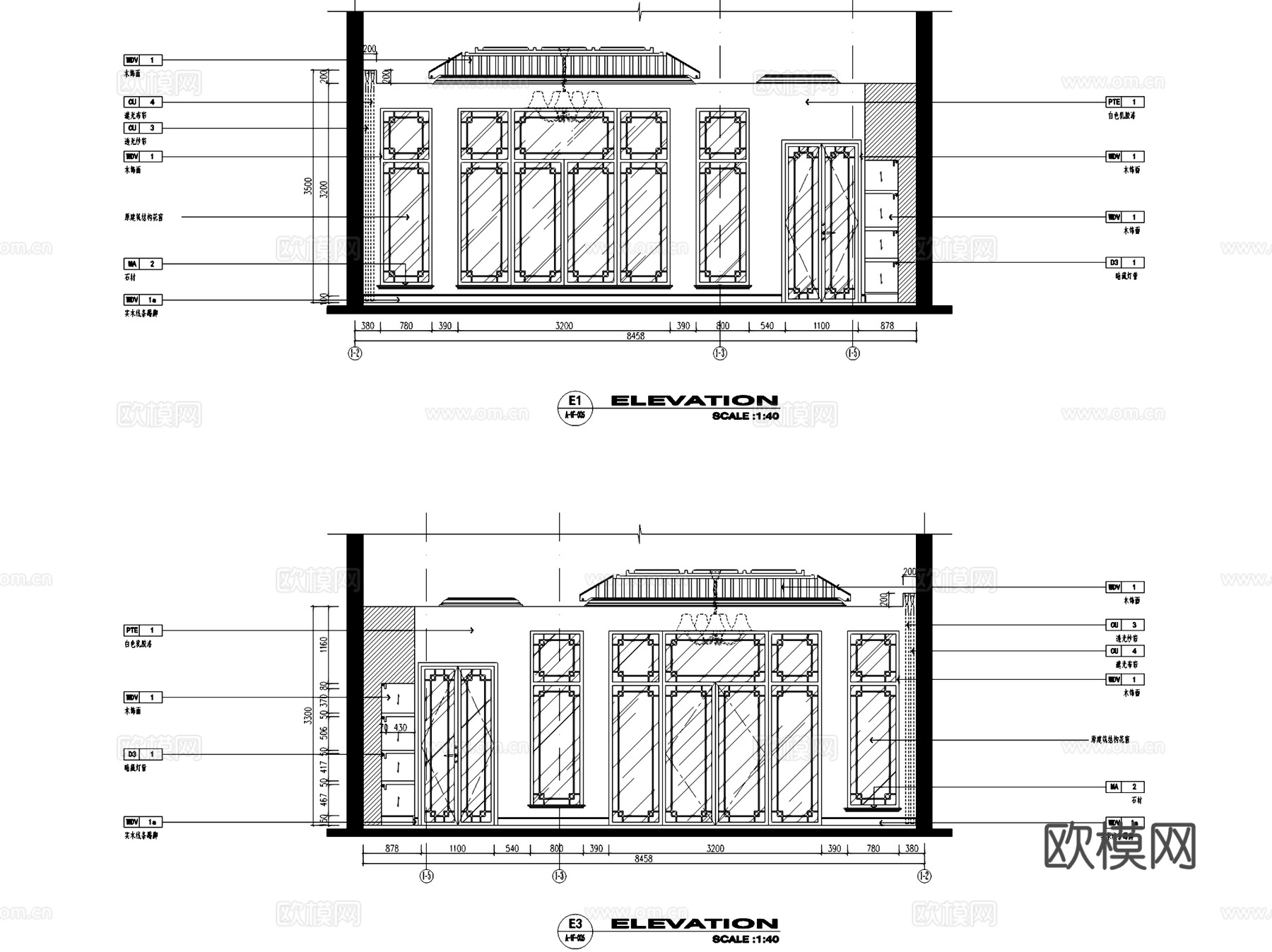 辛庄二层中式别墅室内家装CAD施工图cad施工图