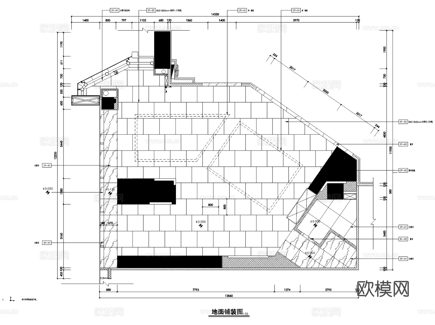 GUCCI古驰意大利奢侈品牌服装店室内工装CAD施工图整套cad施工图