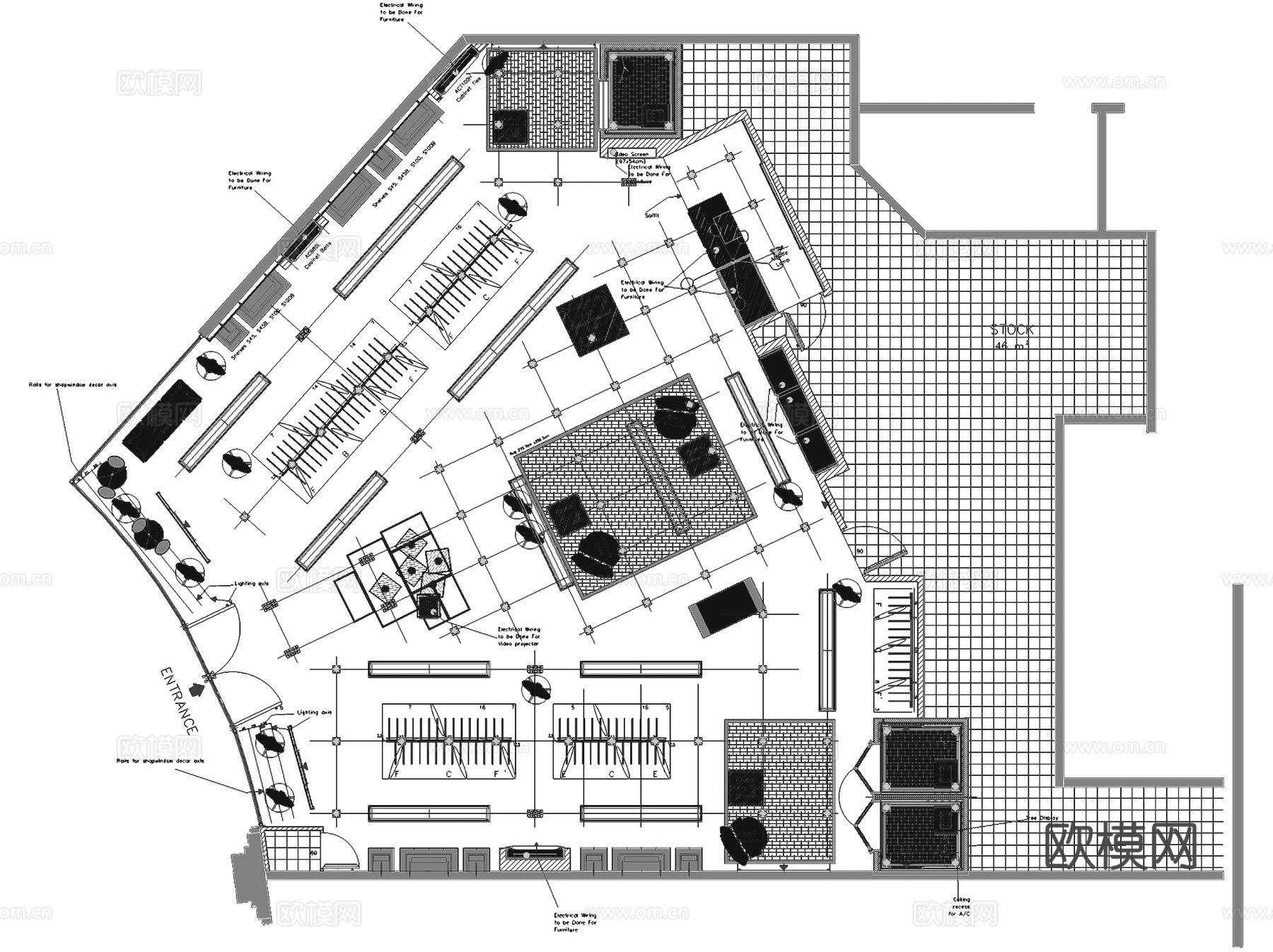 澳门四季酒店KENZO服装店室内工装CAD施工图cad施工图