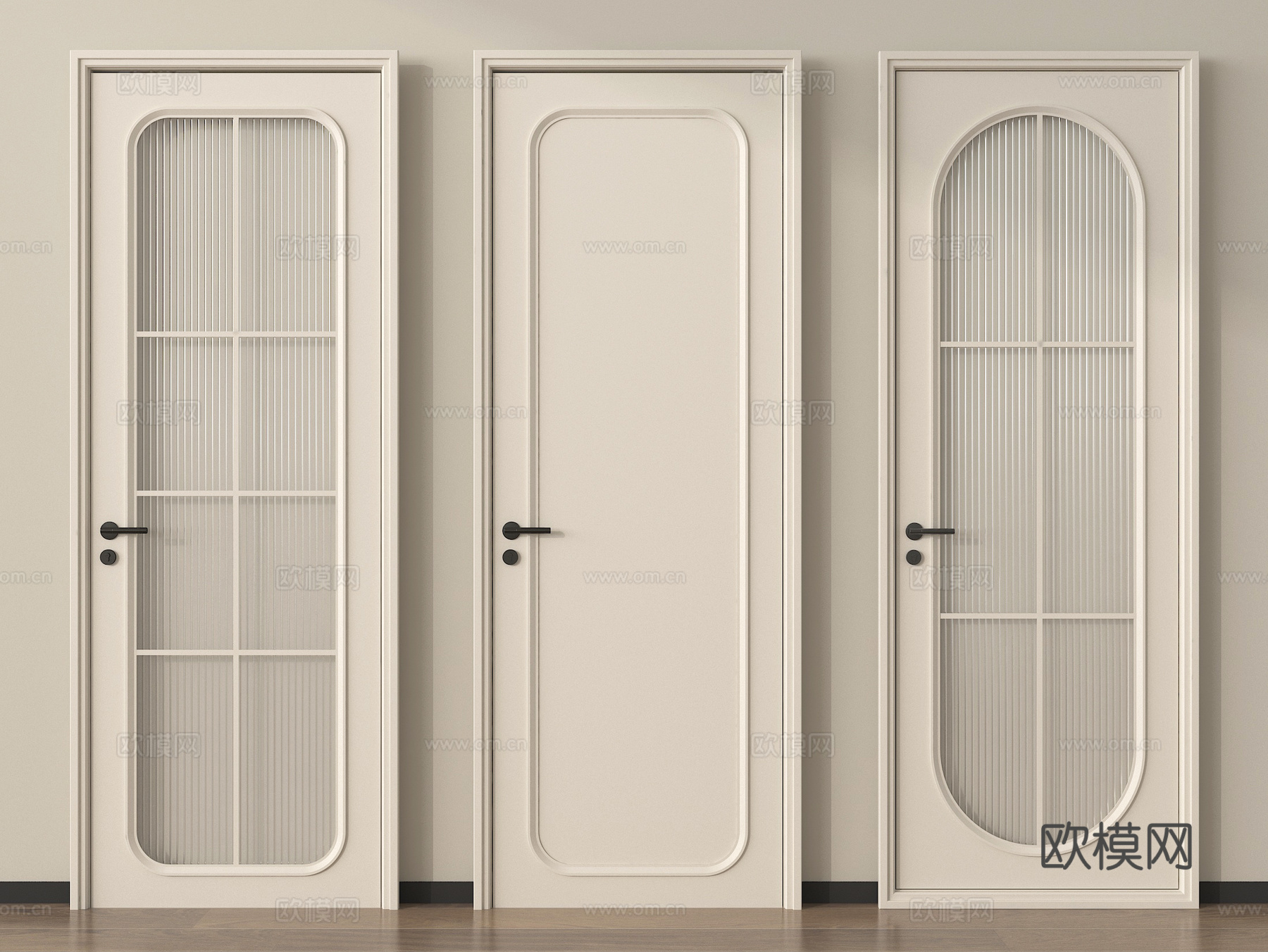 法式单开门 玻璃门卧室门 厨房门浴室门su模型