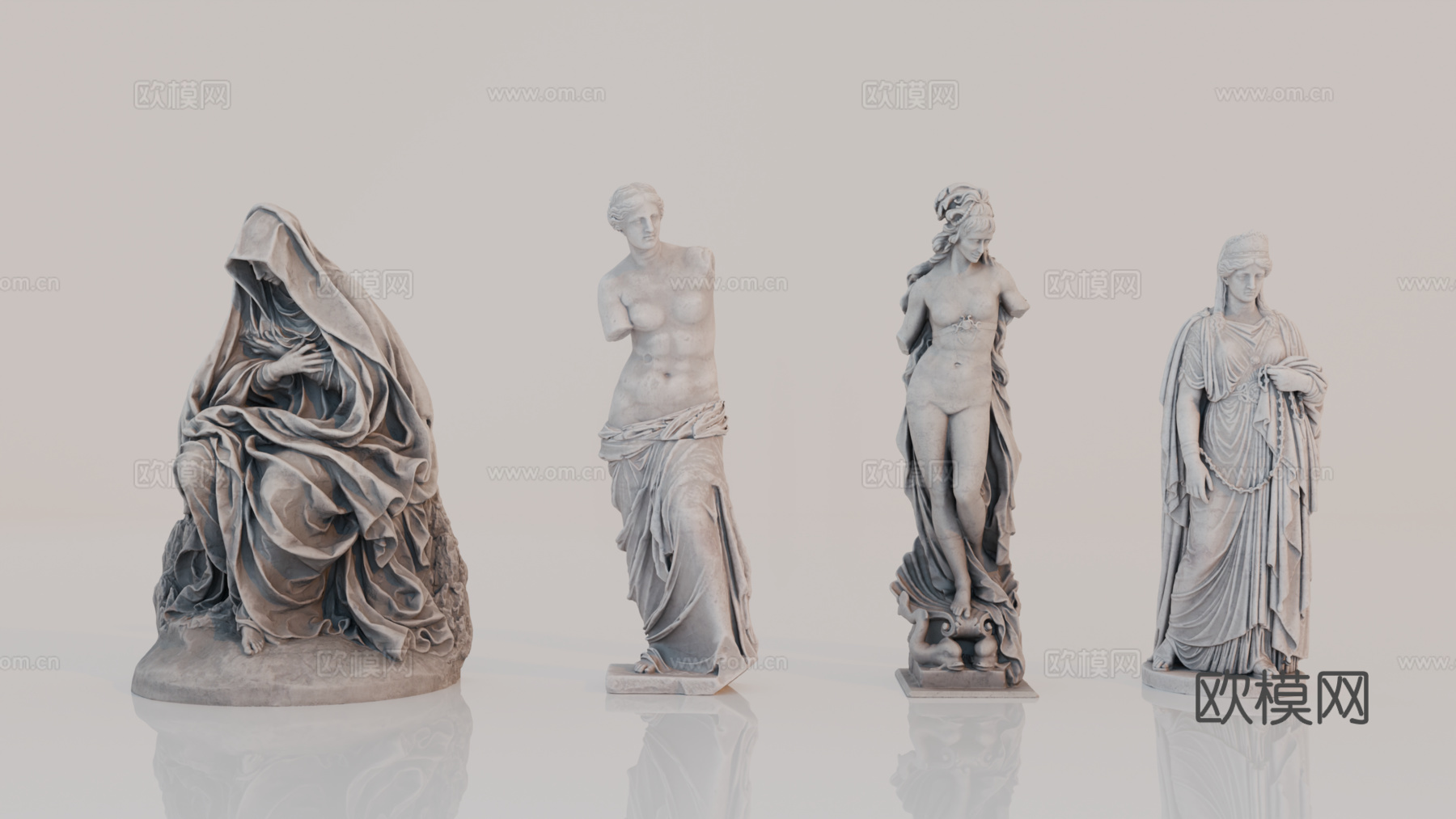 雕像 石像 欧式复古雕像 神话雕像 人物雕像su模型