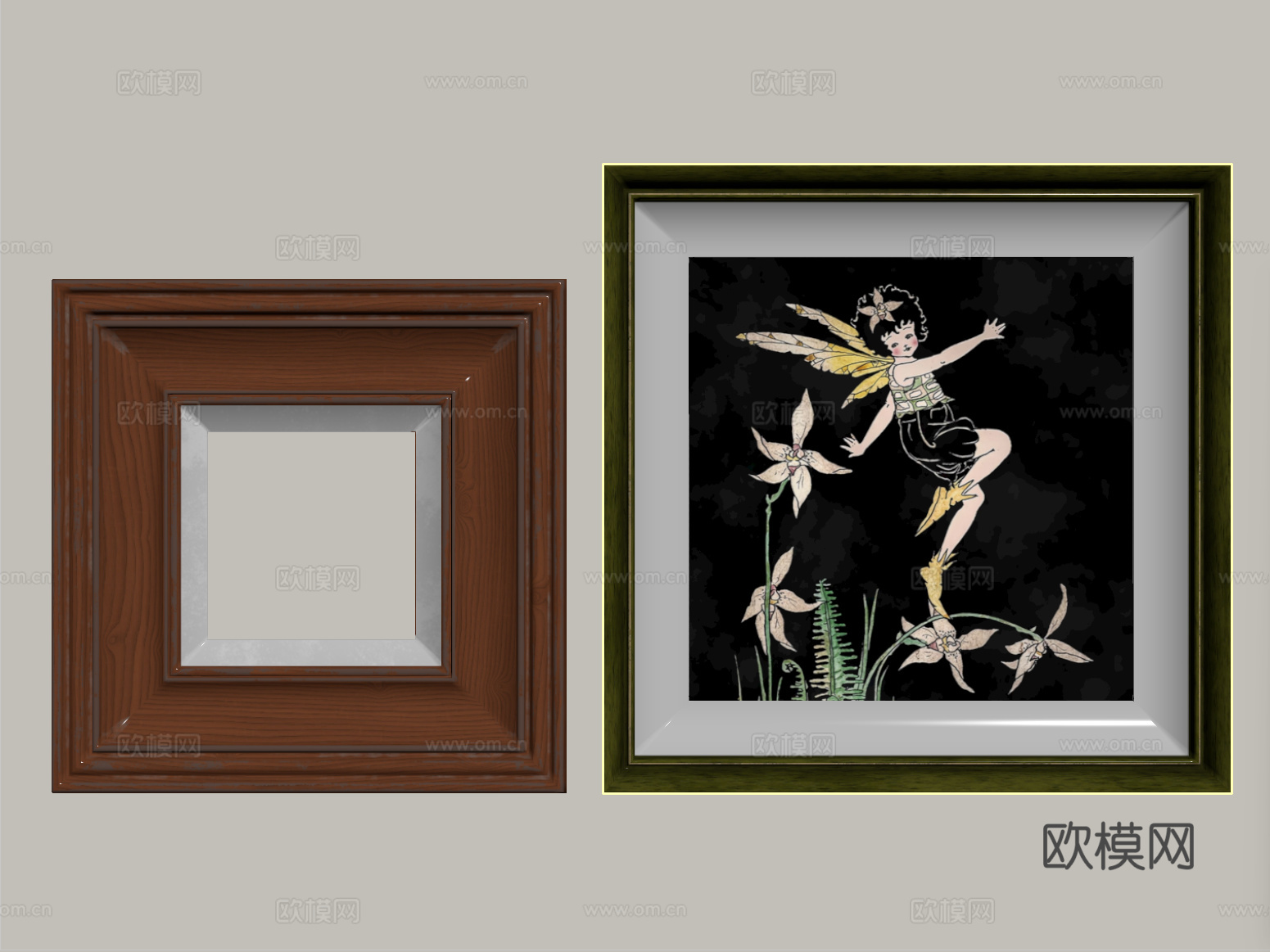 法式装饰画框 装饰挂画su模型