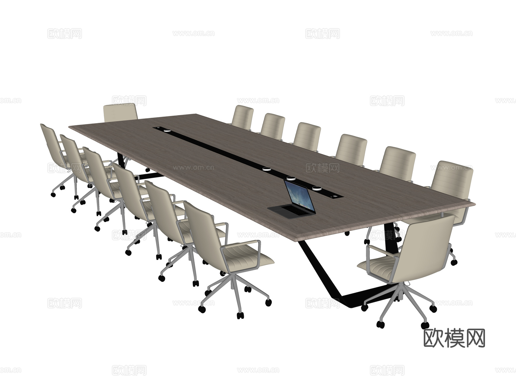 现代会议桌椅 办公椅su模型