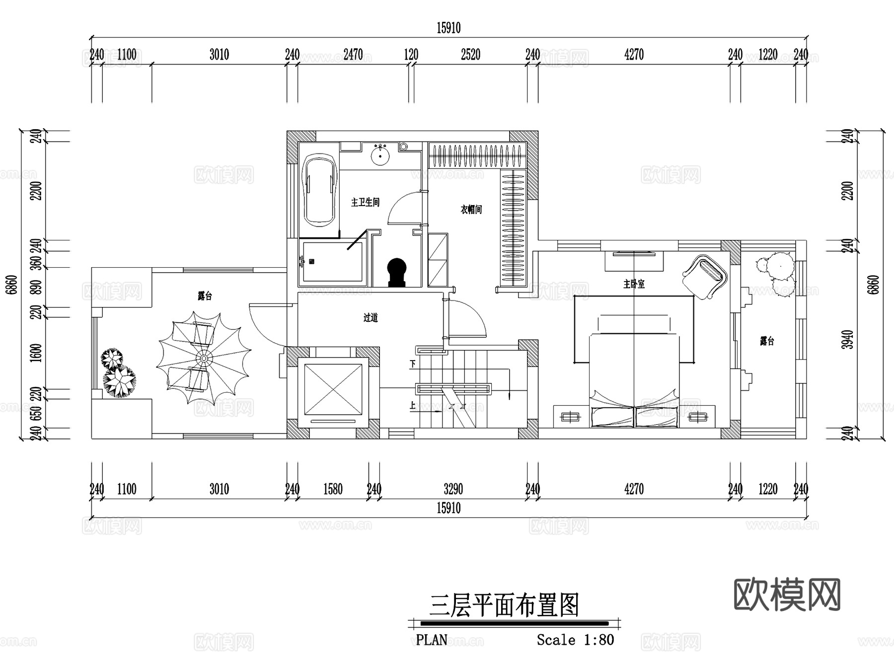 欧式五层别墅(地下两层)室内家装CAD施工图cad施工图