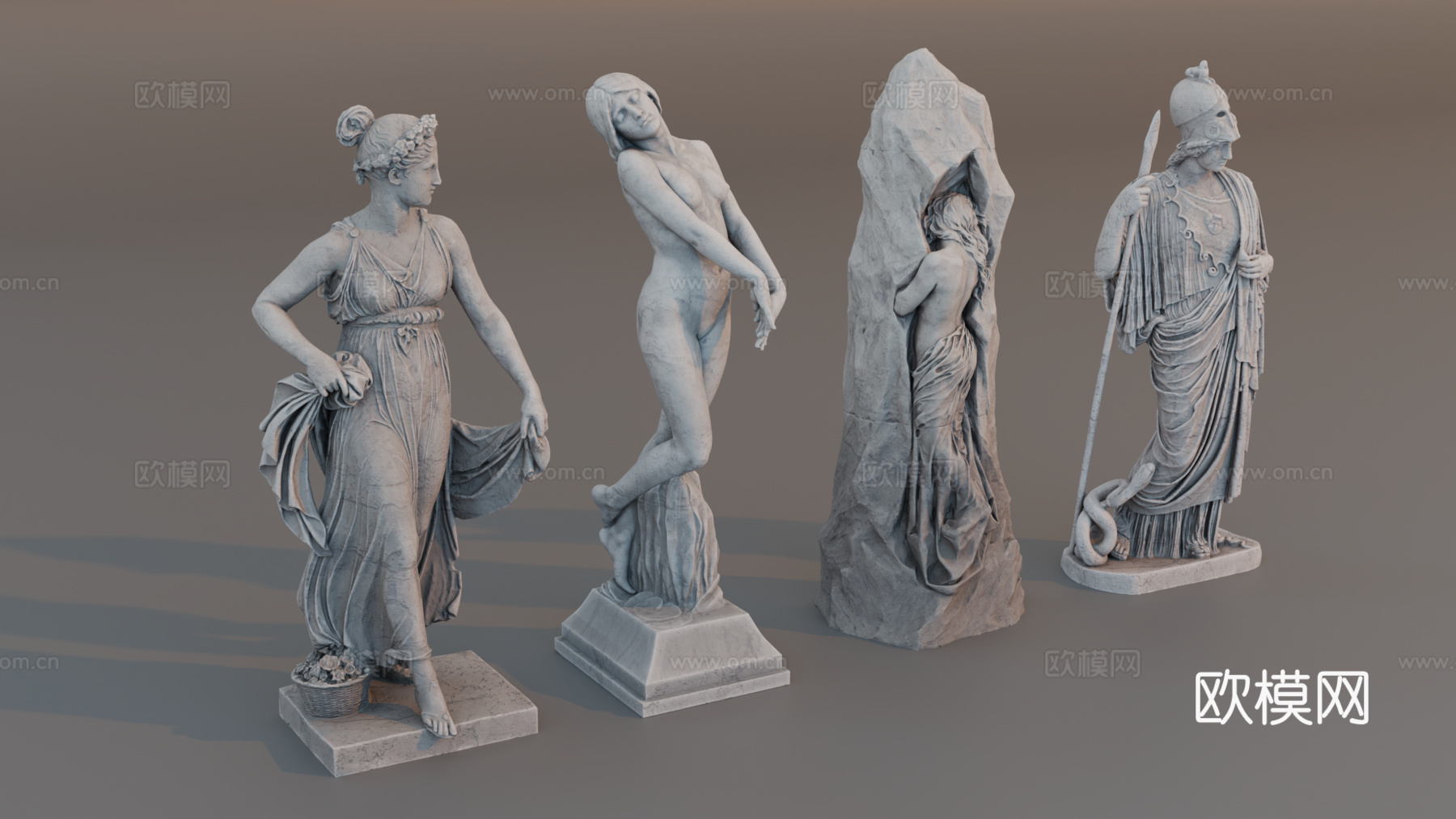 雕像 石像 欧式复古雕像 神话雕像 人物雕像su模型