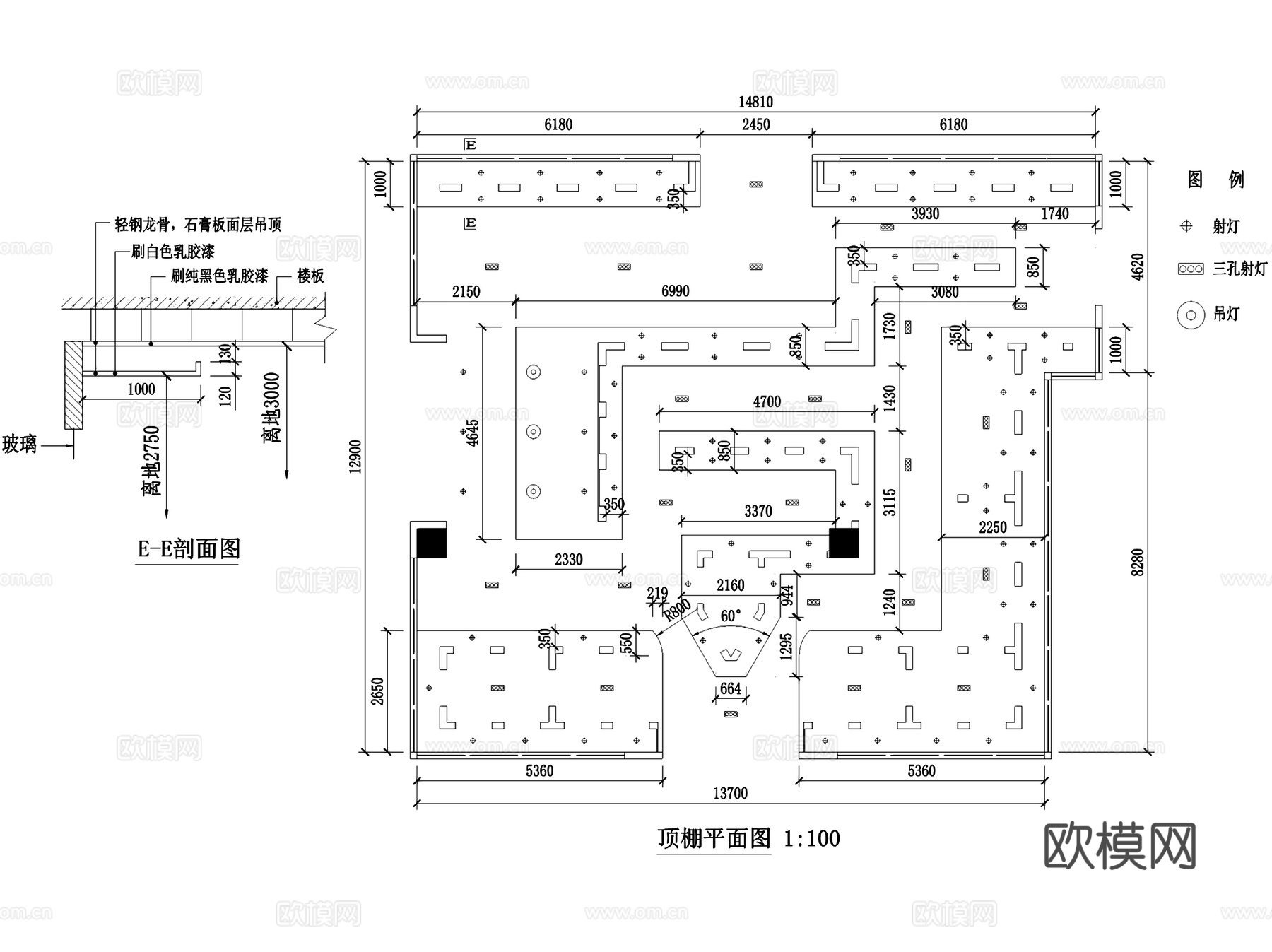 Leer乐尔实木门专卖店室内工装CAD施工图cad施工图