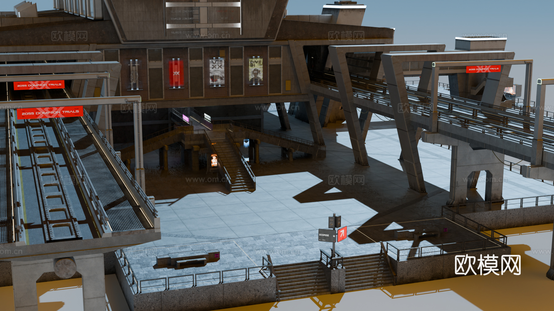 工业建筑 赛博朋克建筑 科幻建筑 城市建筑 工业城市建筑su模型