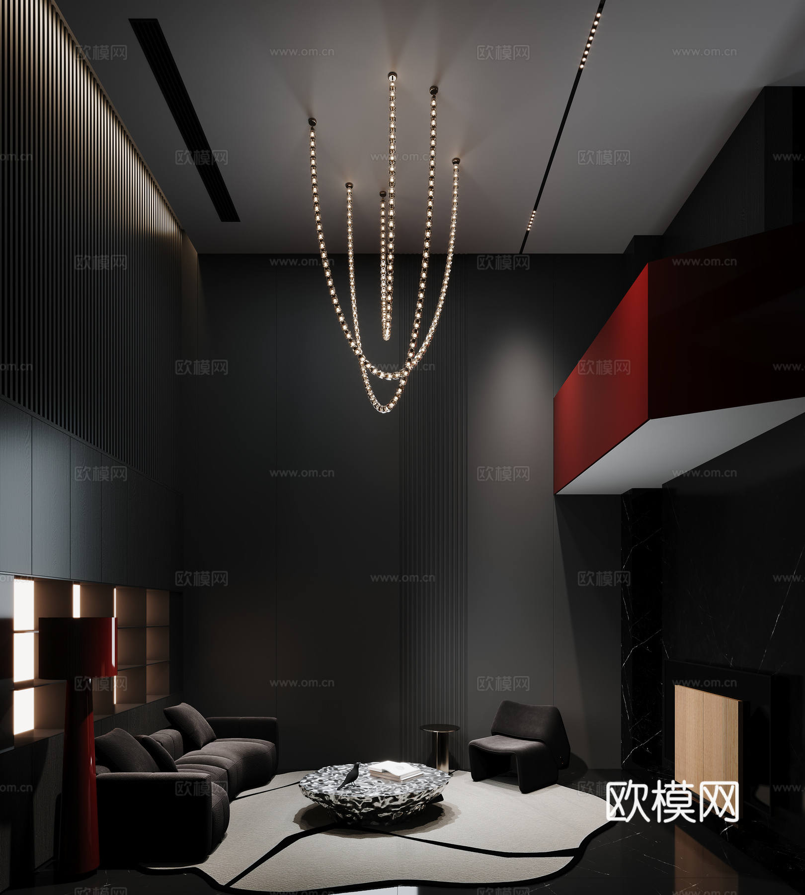 极简黑白灰3d模型