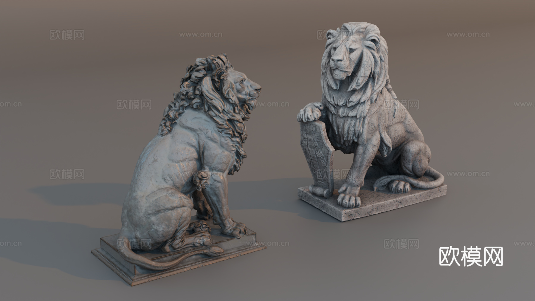 雕像 石像 欧式复古雕像 神话雕像 动物雕像su模型